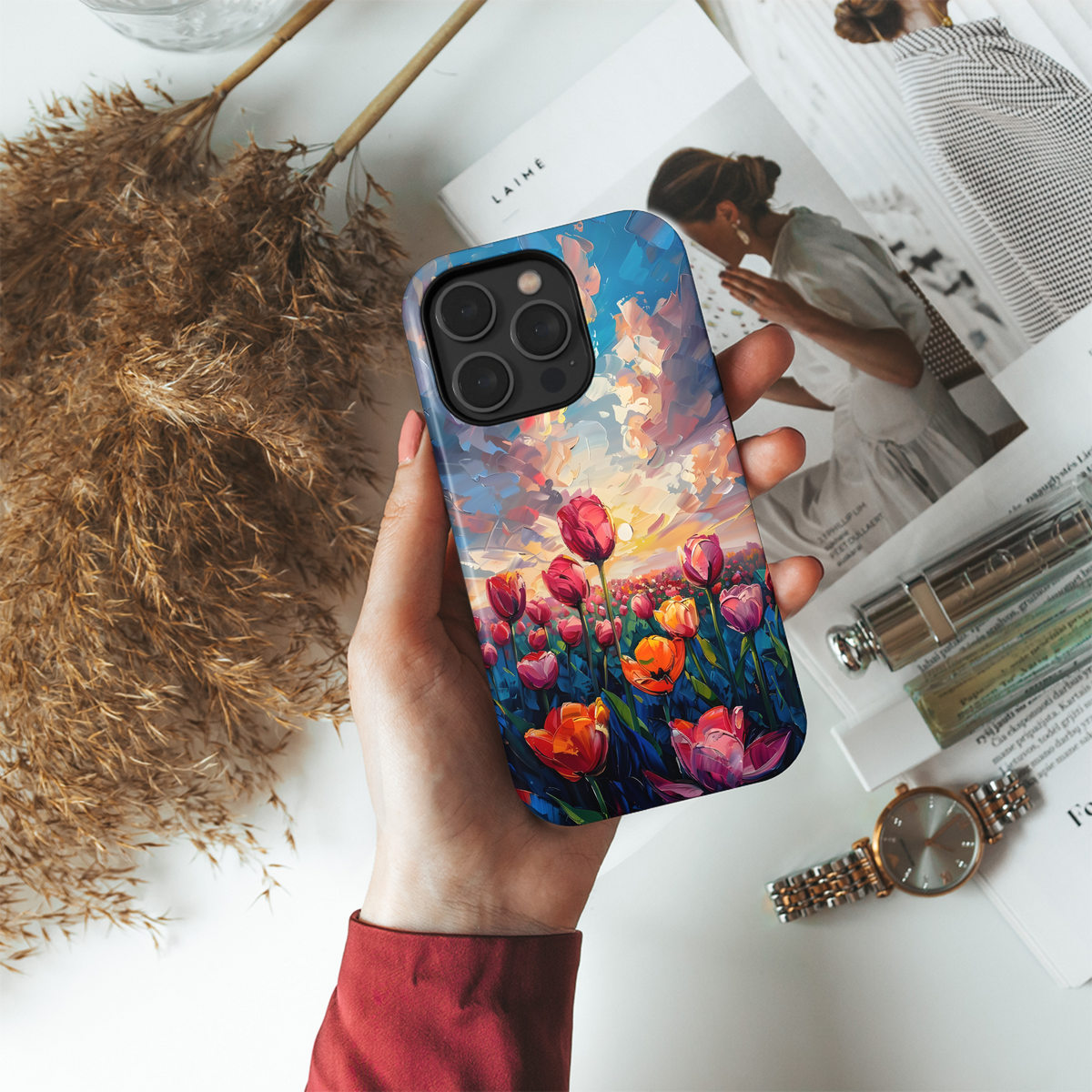 Sunset Tulip Dreamscape
 Phone Case iPhone Samsung Cover Pixel 4167 - Image 4