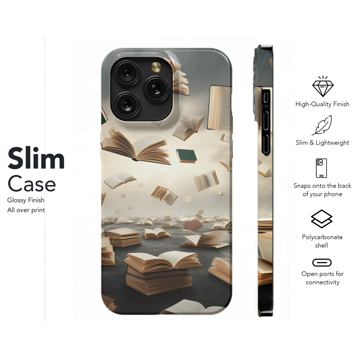 Surreal Book Rain Phone Case iPhone Samsung Cover Pixel 2238 - Image 7