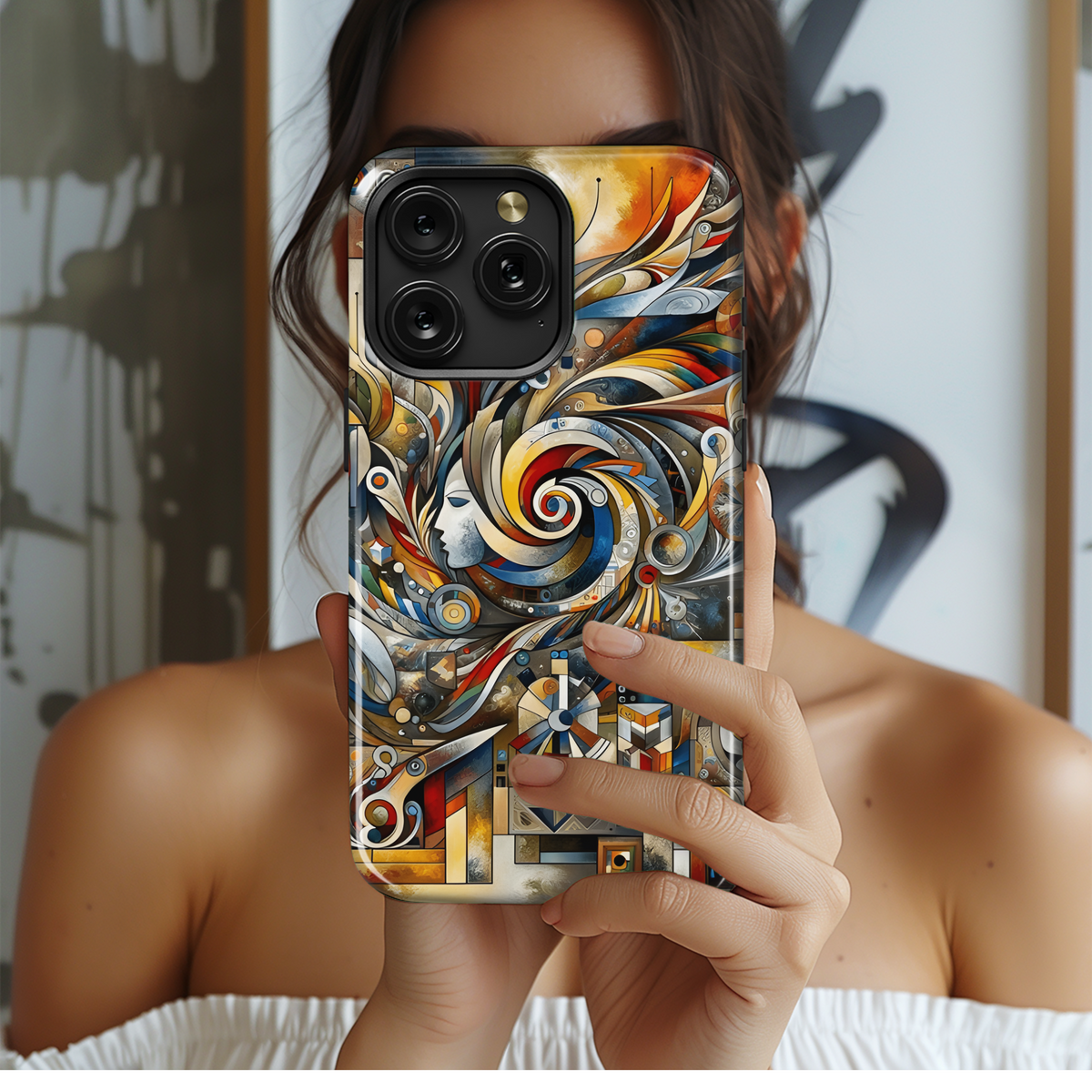 Surrealist Cubist Polka Dot Burst Phone Case iPhone Samsung Cover Pixel 3555 - Image 2