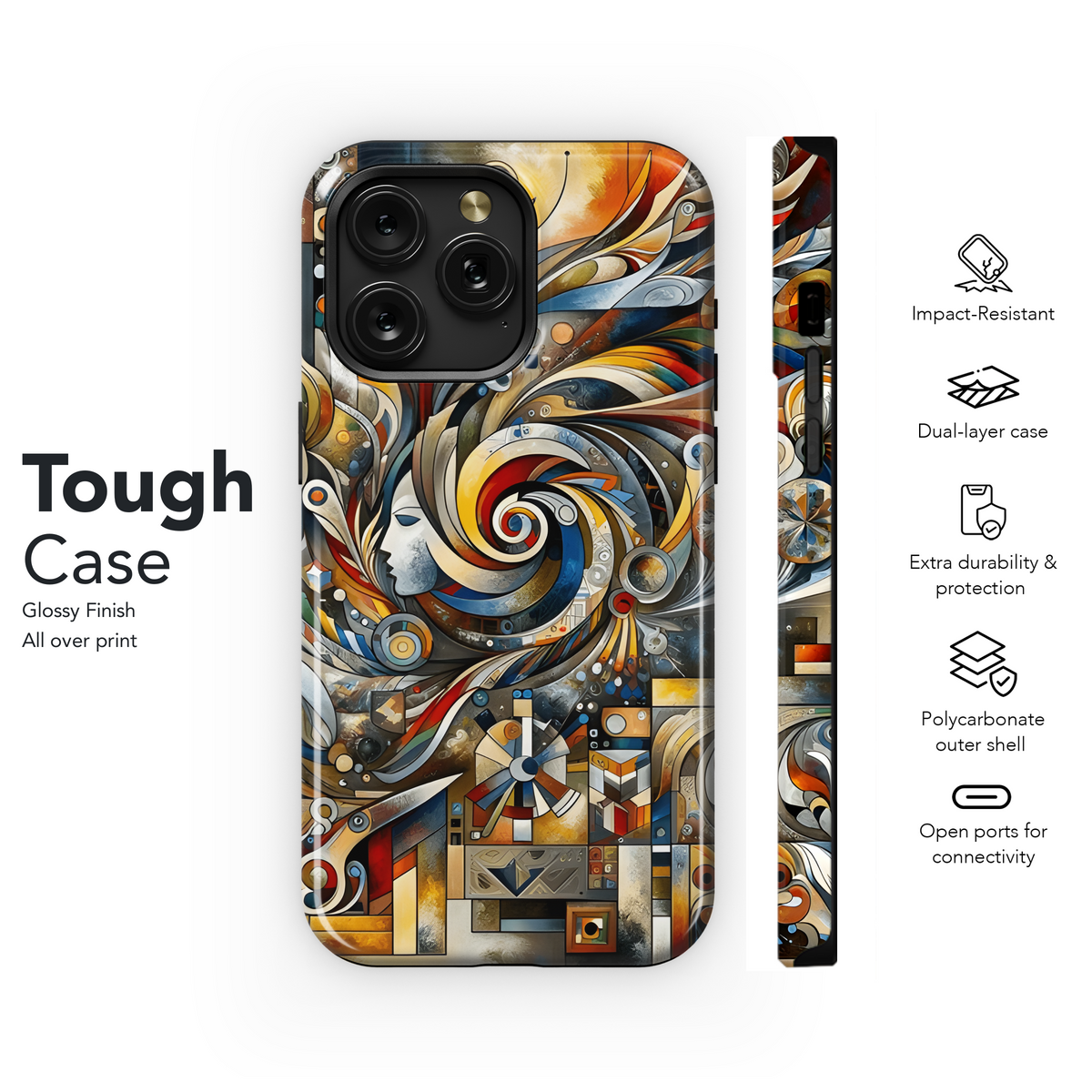 Surrealist Cubist Polka Dot Burst Phone Case iPhone Samsung Cover Pixel 3555 - Image 6