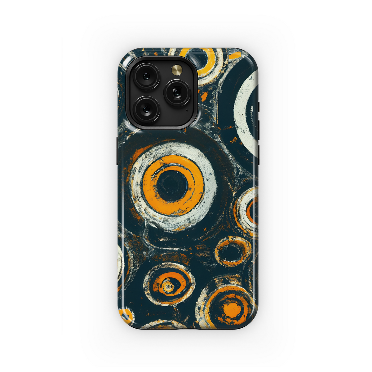 Swahili Circles Shapes Yellow Orange White Phone Case iPhone Samsung Cover Pixel 3765 - Image 1