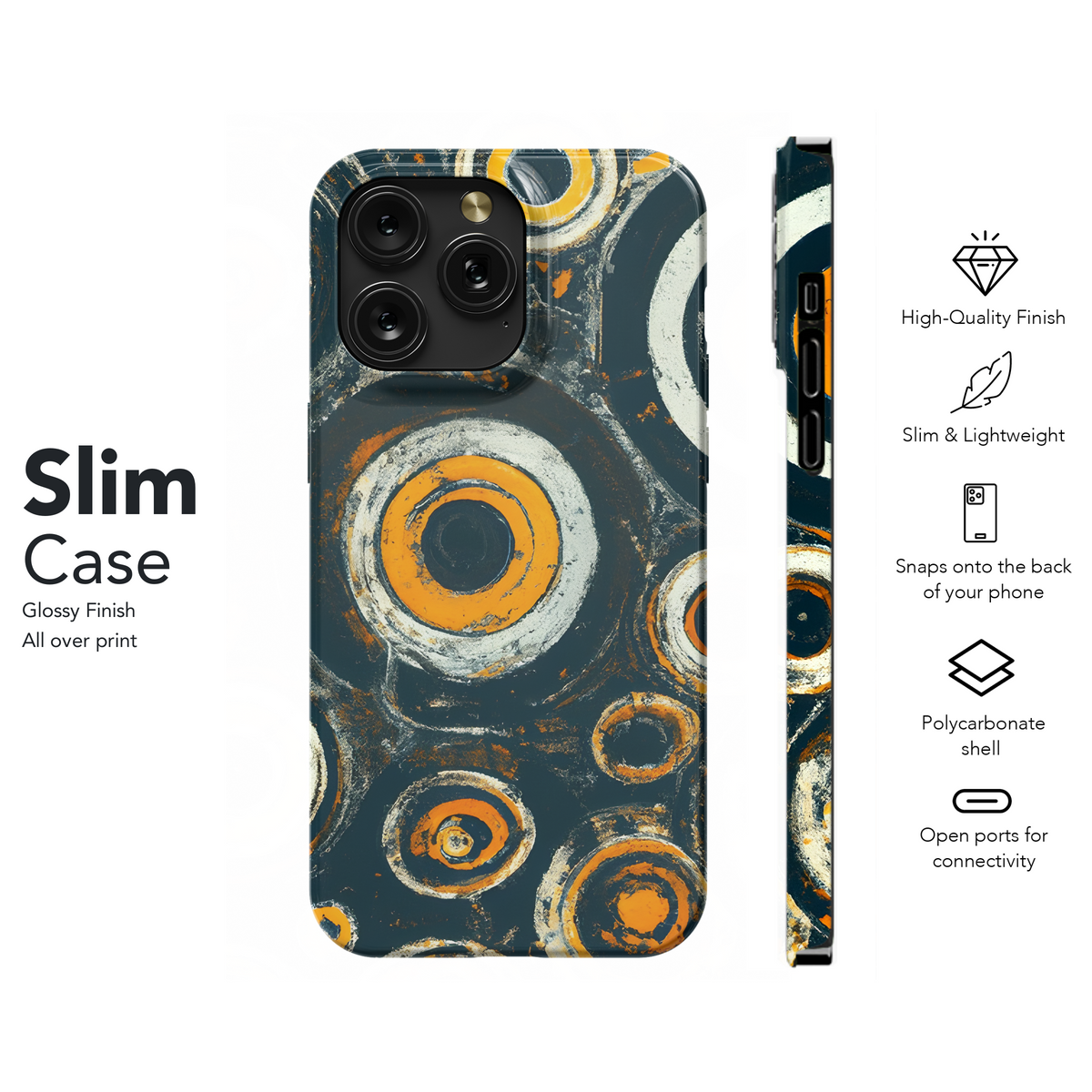 Swahili Circles Shapes Yellow Orange White Phone Case iPhone Samsung Cover Pixel 3765 - Image 7