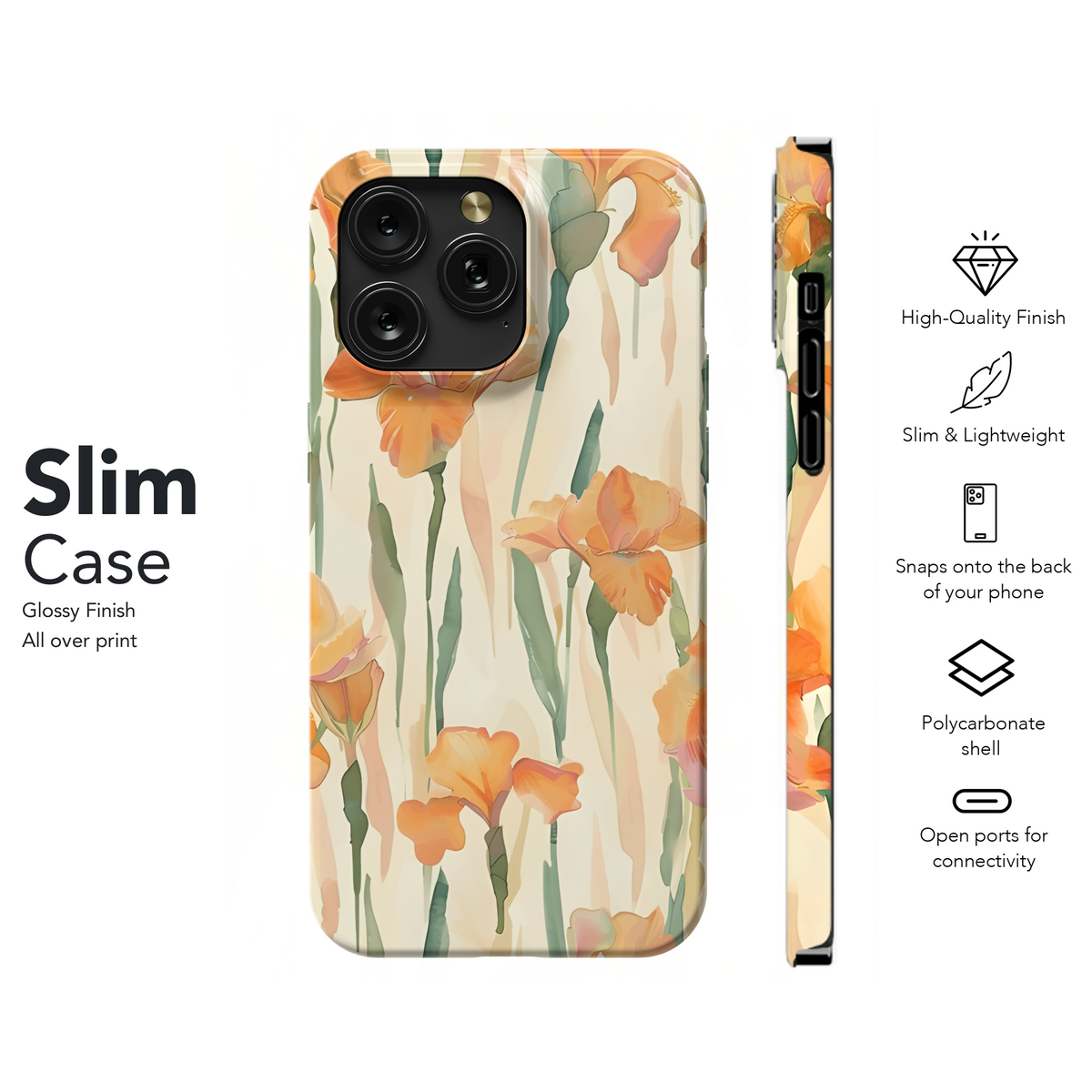 Sweet Flower Watercolor Pattern Phone Case iPhone Samsung Cover Pixel 2455 - Image 7