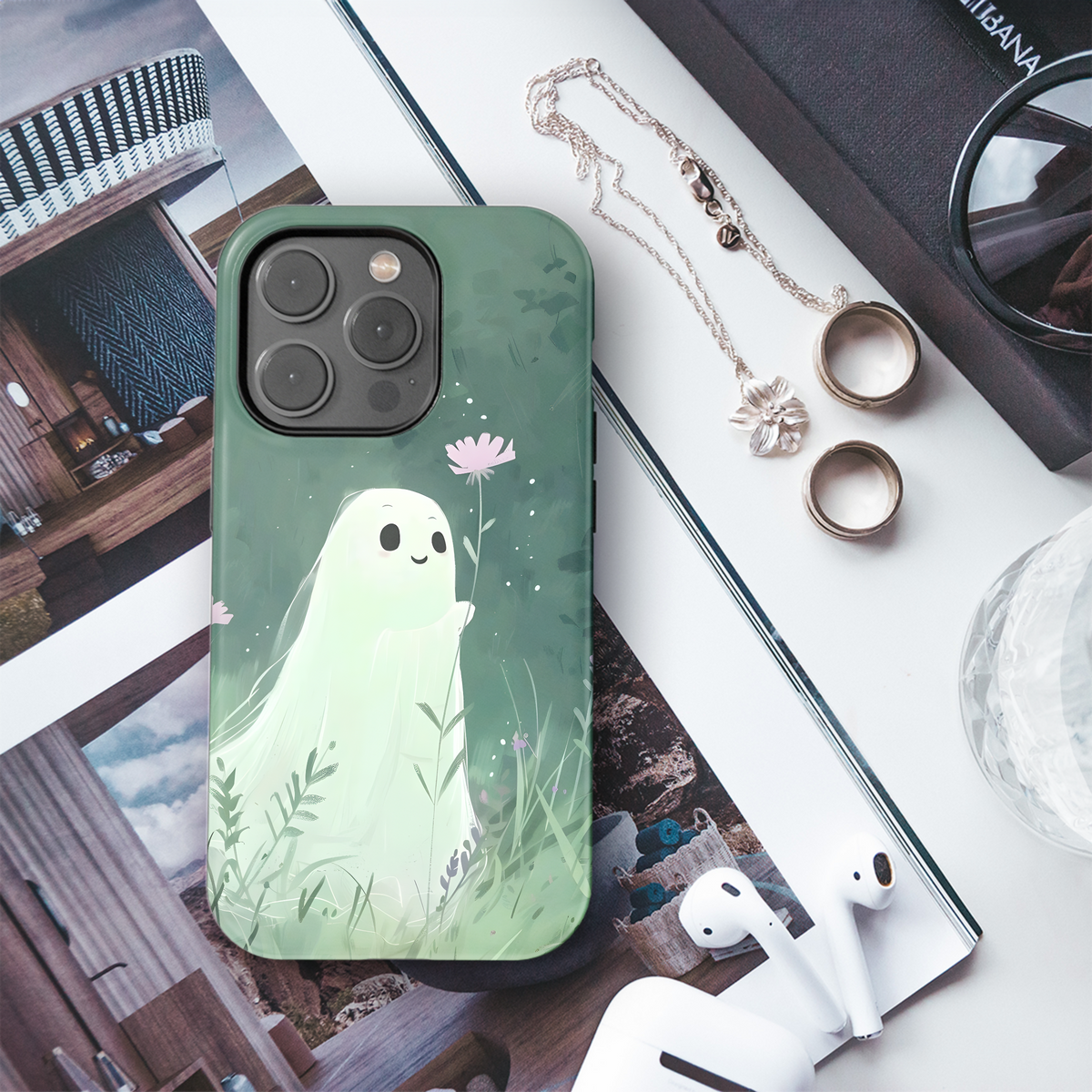 Sweet Ghost in Meadow
 Phone Case iPhone Samsung Cover Pixel 4158 - Image 3