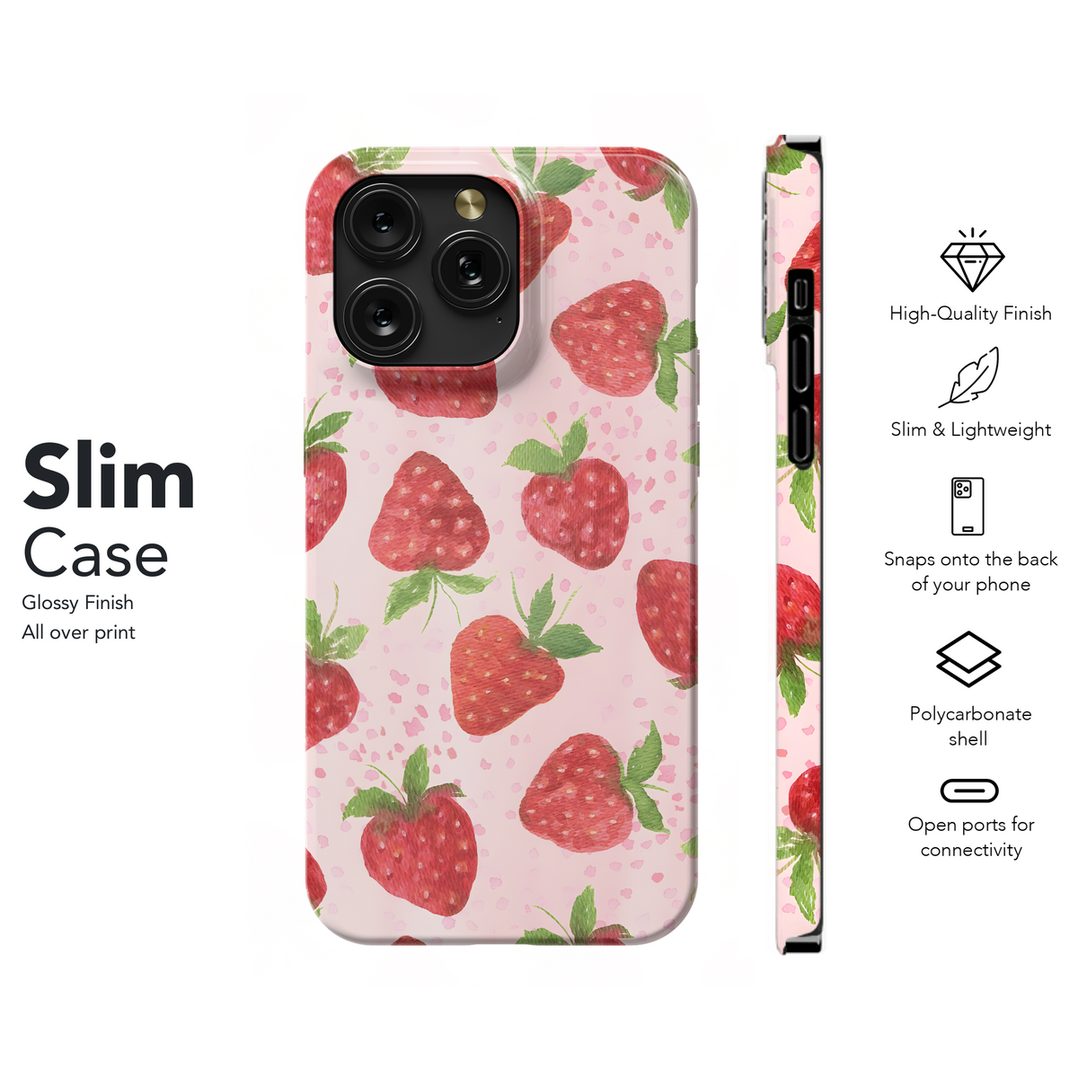 Sweet Strawberry Pattern Phone Case iPhone Samsung Cover Pixel 4242 - Image 7