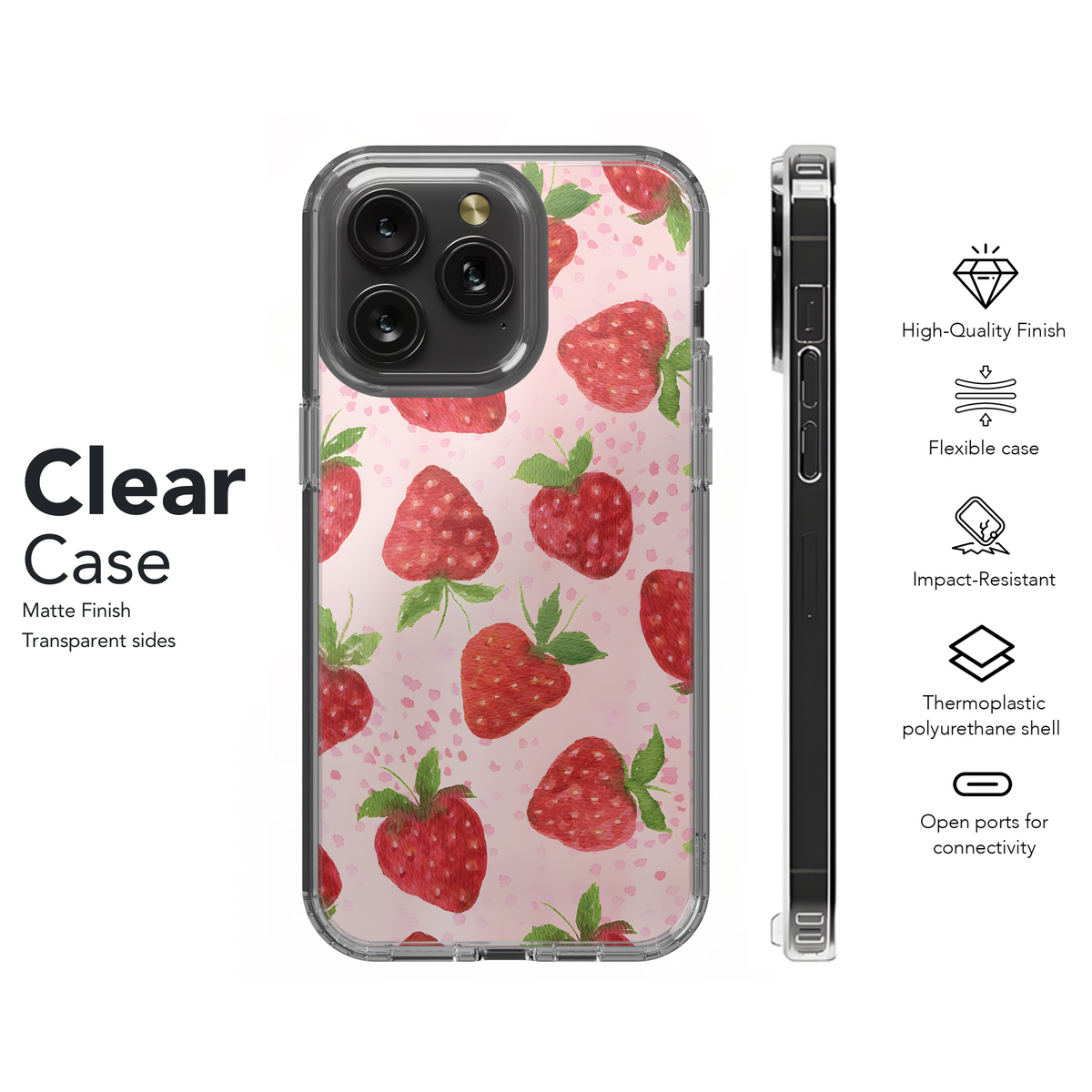 Sweet Strawberry Pattern Phone Case iPhone Samsung Cover Pixel 4242 - Image 8