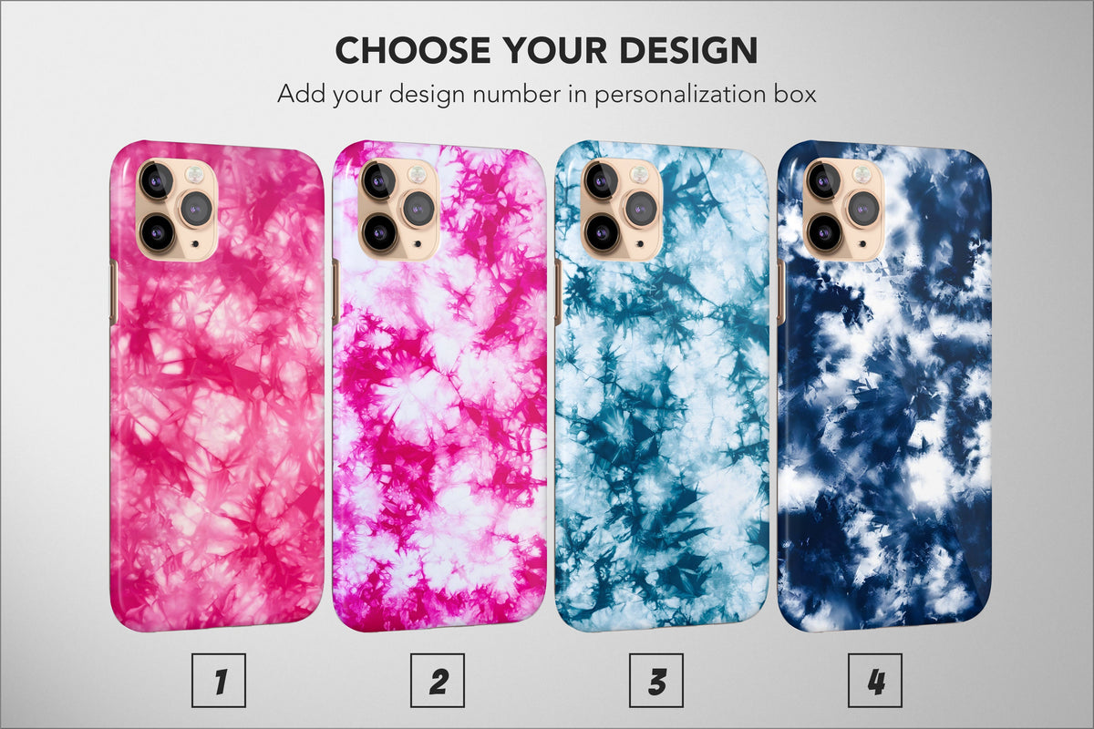 Tie Dye Phone Case Aesthetic Paint Pink Blu Colorful Cover - Image 1