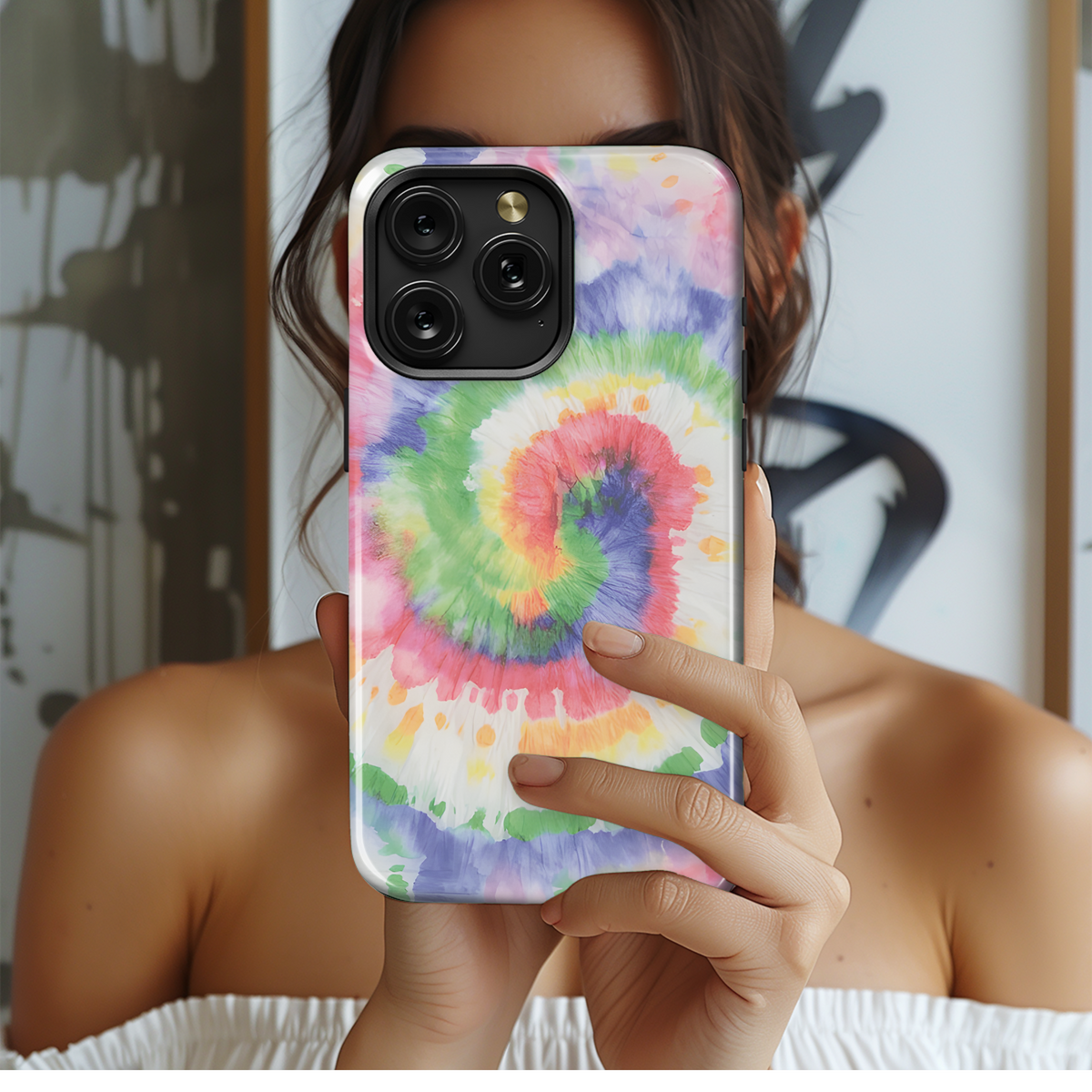 Tie Dye Rainbow Spiral Phone Case iPhone Samsung Cover Pixel 3839 - Image 2