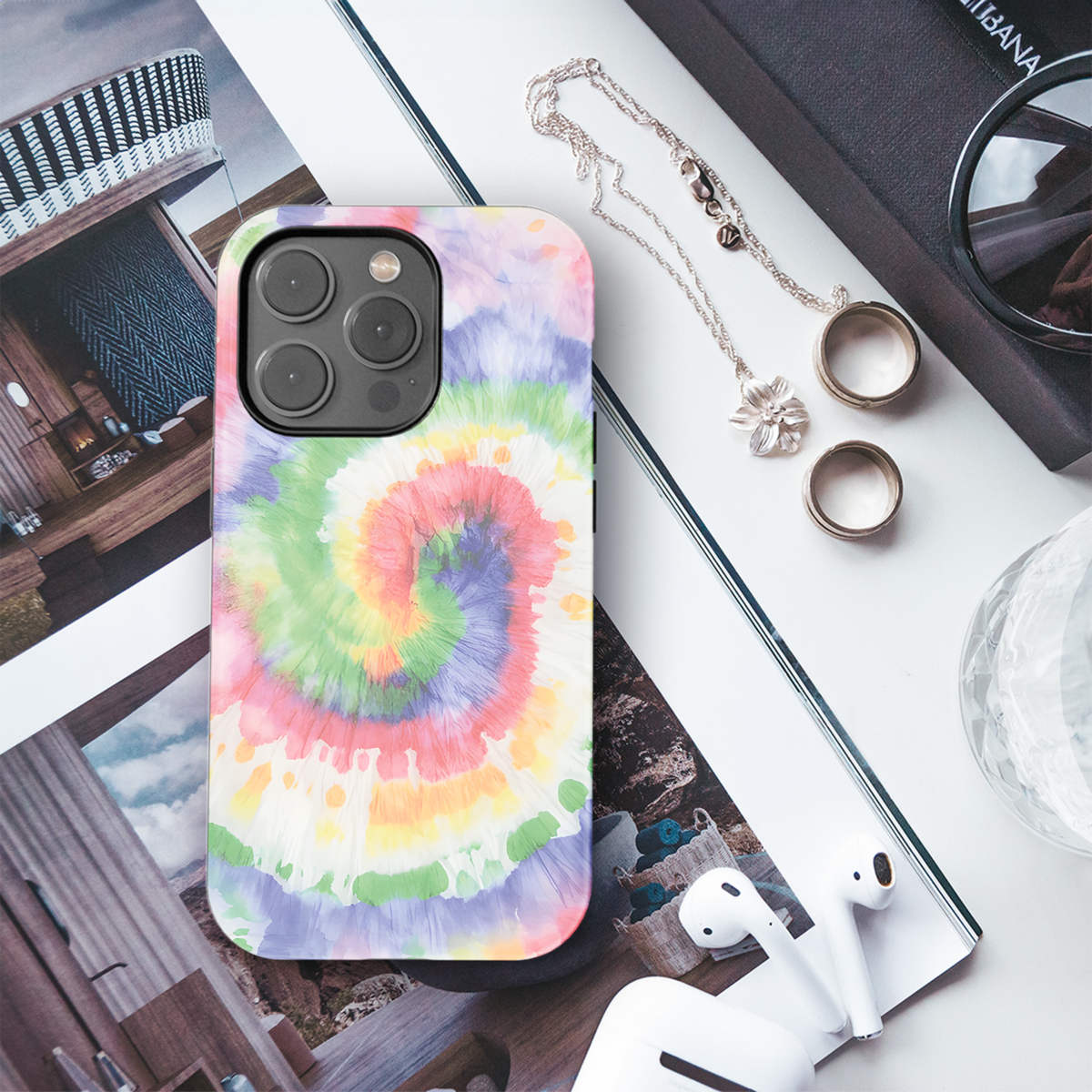 Tie Dye Rainbow Spiral Phone Case iPhone Samsung Cover Pixel 3839 - Image 3