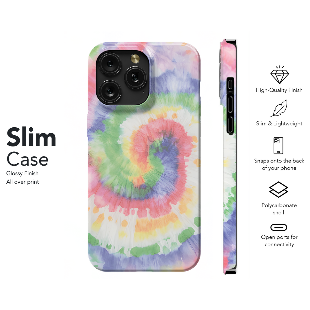 Tie Dye Rainbow Spiral Phone Case iPhone Samsung Cover Pixel 3839 - Image 7