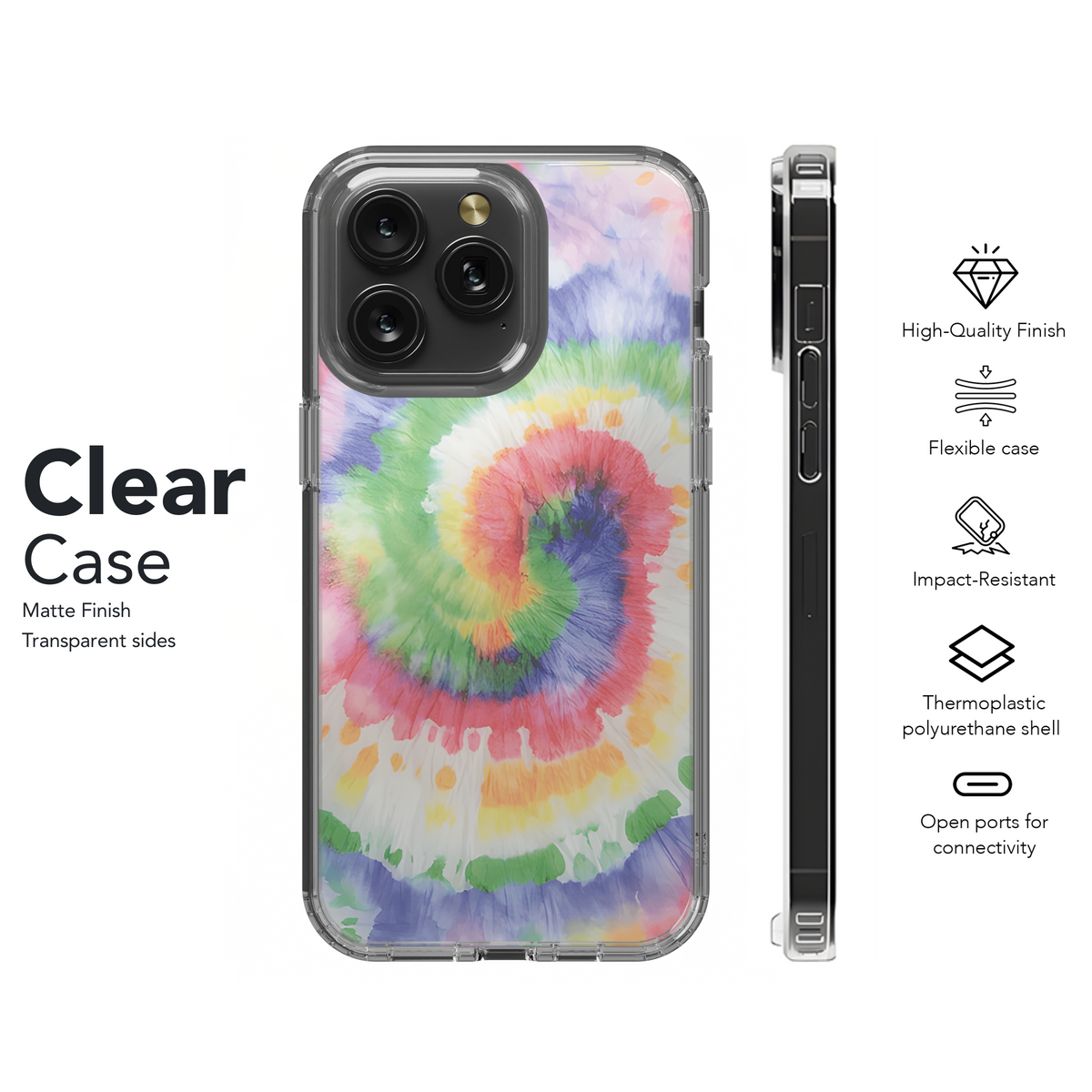 Tie Dye Rainbow Spiral Phone Case iPhone Samsung Cover Pixel 3839 - Image 8