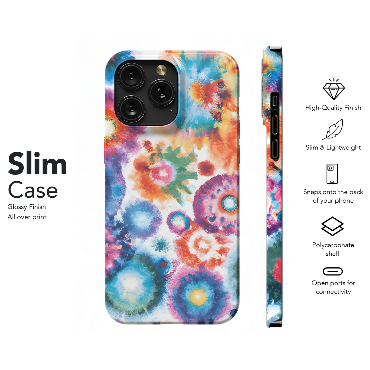 Tie Dye Rainbow Watercolor Phone Case iPhone Samsung Cover Pixel 2860 - Image 7