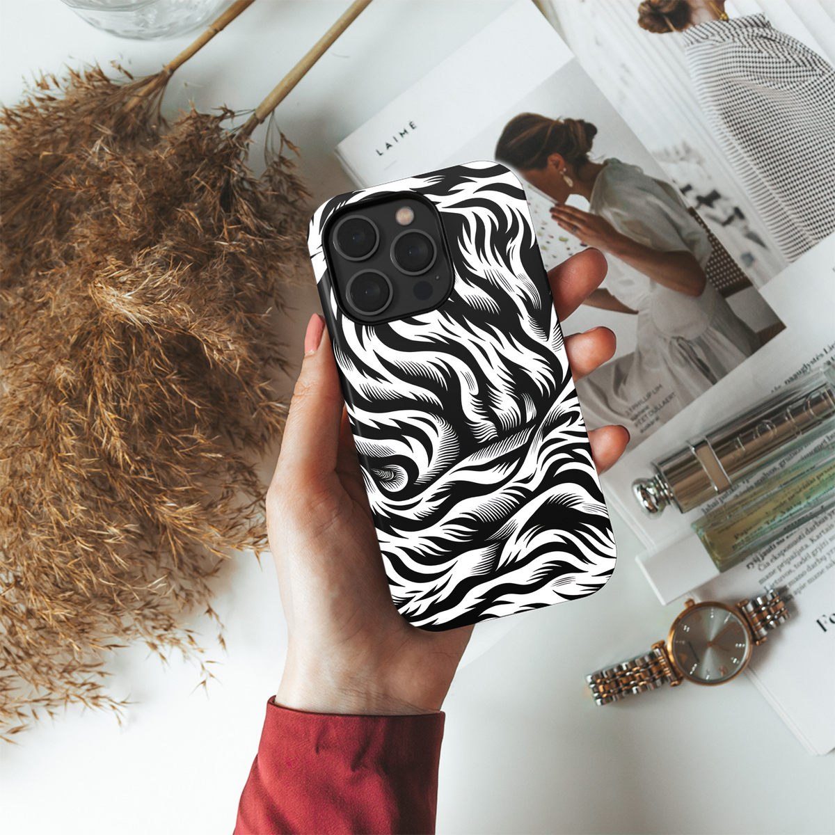 Tiger Stripe Camo Phone Case iPhone Samsung Cover Pixel 2748 - Image 4