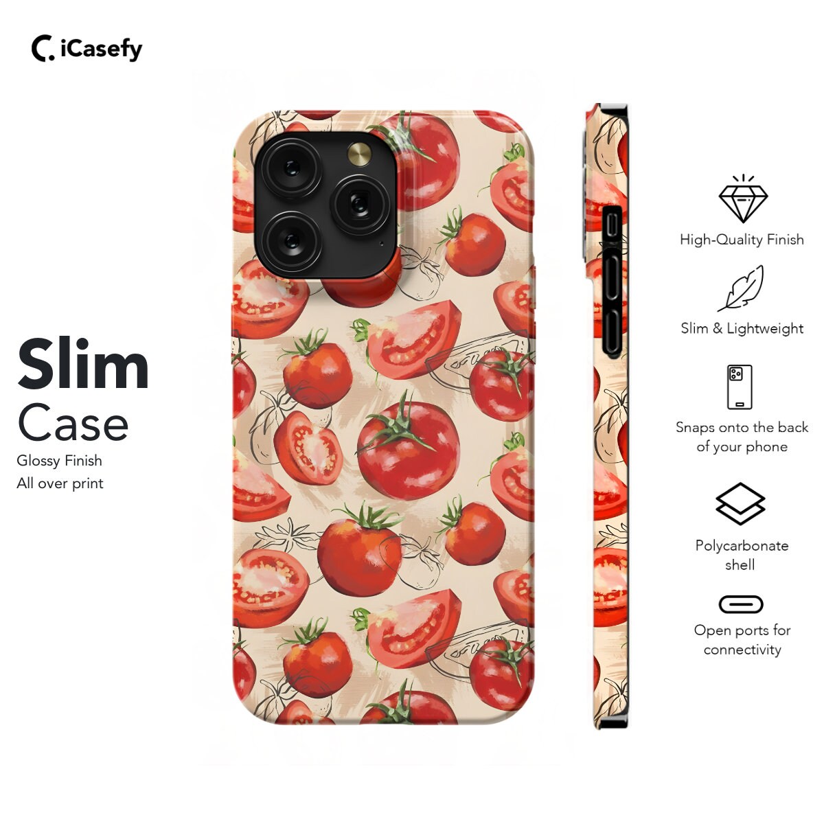 Tomato Aesthetic Phone Case iPhone Samsung Pixel & More - Image 6