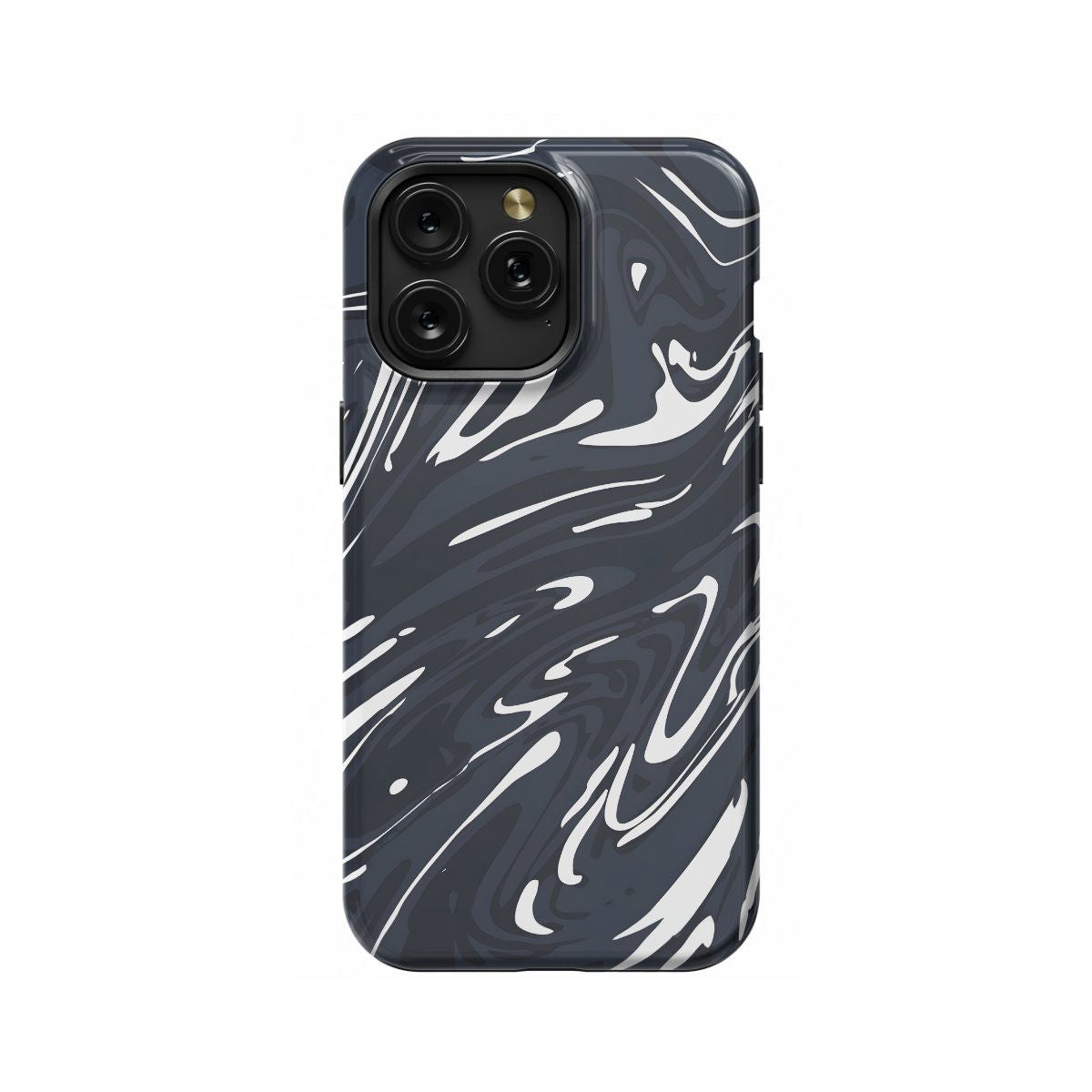 Topographic Map Marble Black and Phone Case iPhone Samsung Pixel & More - Image 1