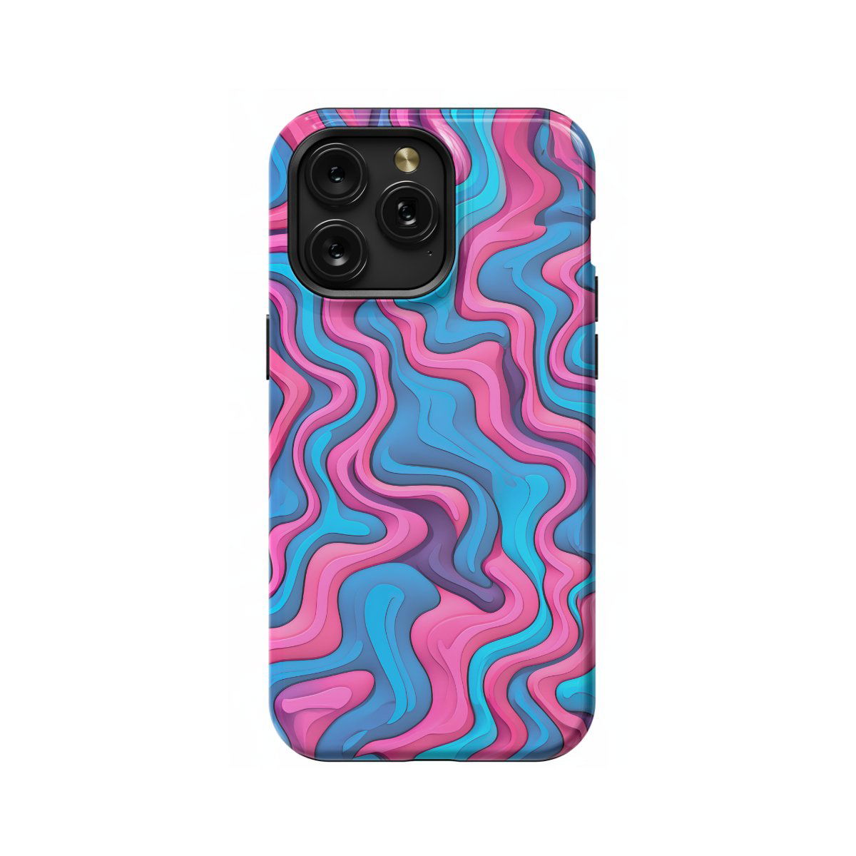 Topographic Map Marble Blue and Phone Case iPhone Samsung Pixel & More - Image 1