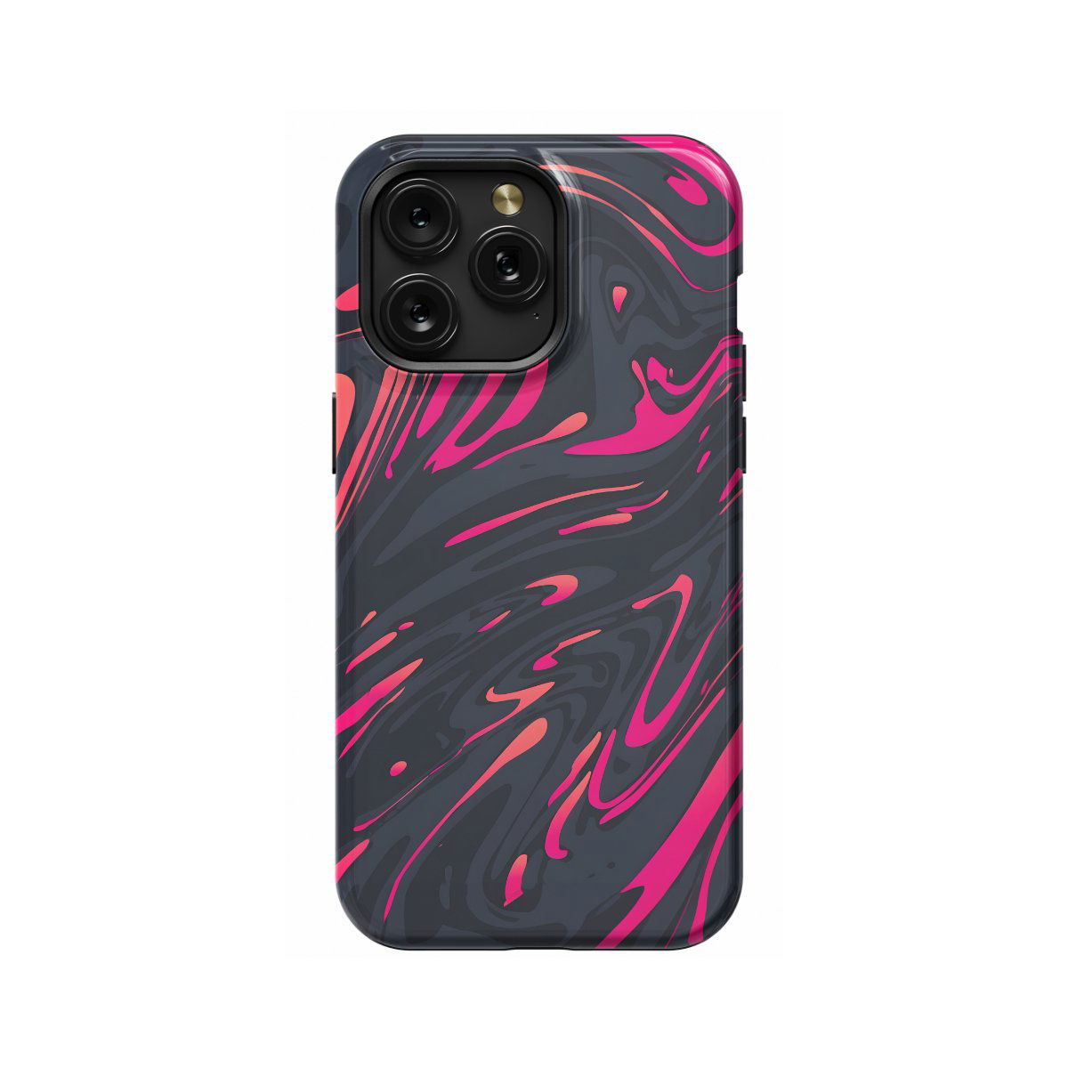 Topographic Map Marble Ombre Black Pink and Phone Case iPhone Samsung Pixel & More - Image 1