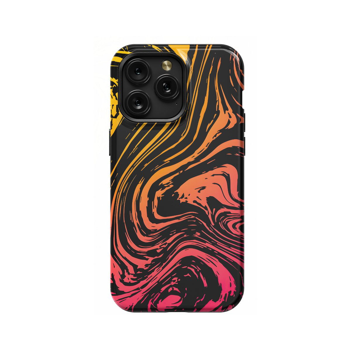 Topographic Map Marble Ombre Yellow and Phone Case iPhone Samsung Pixel & More - Image 1