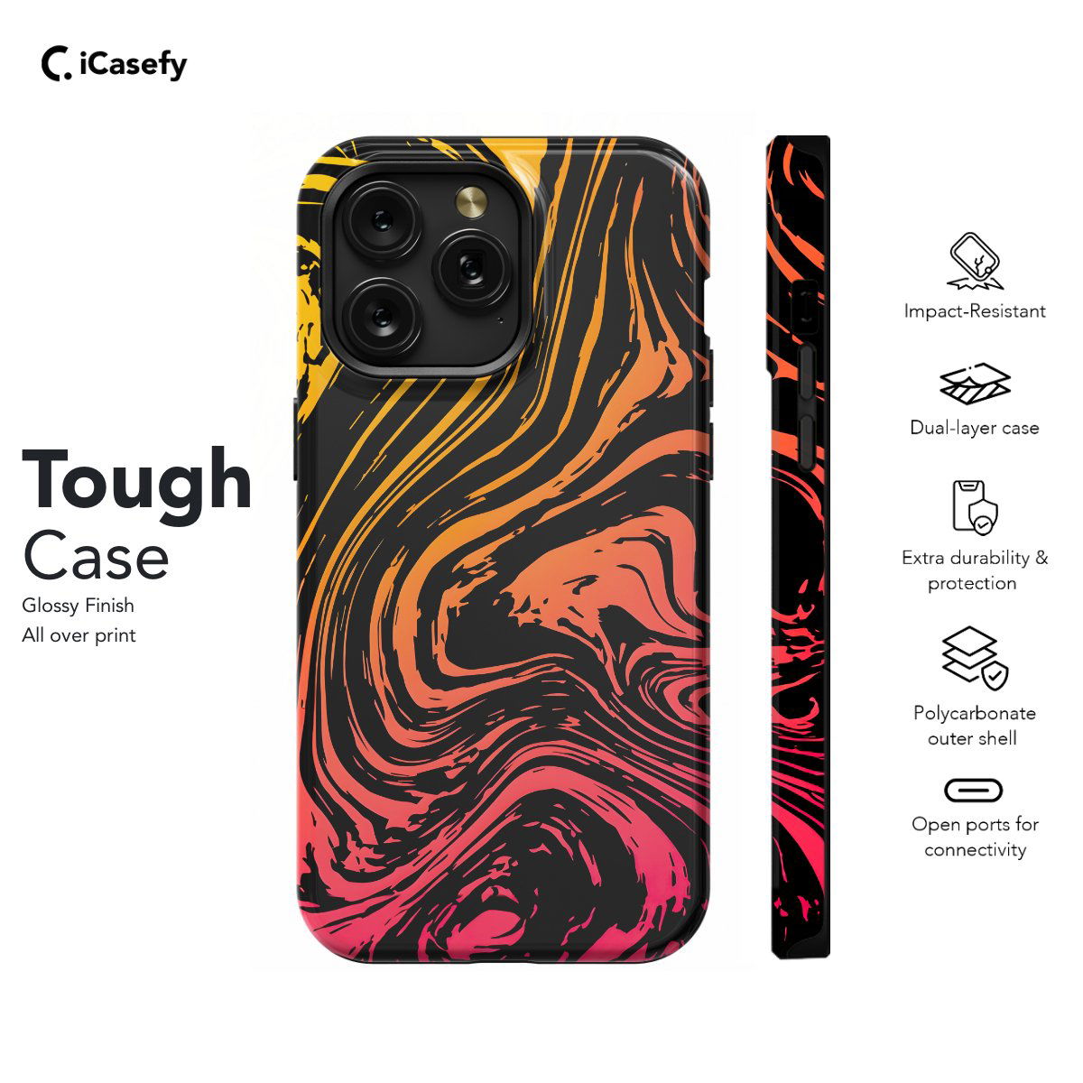 Topographic Map Marble Ombre Yellow and Phone Case iPhone Samsung Pixel & More - Image 5