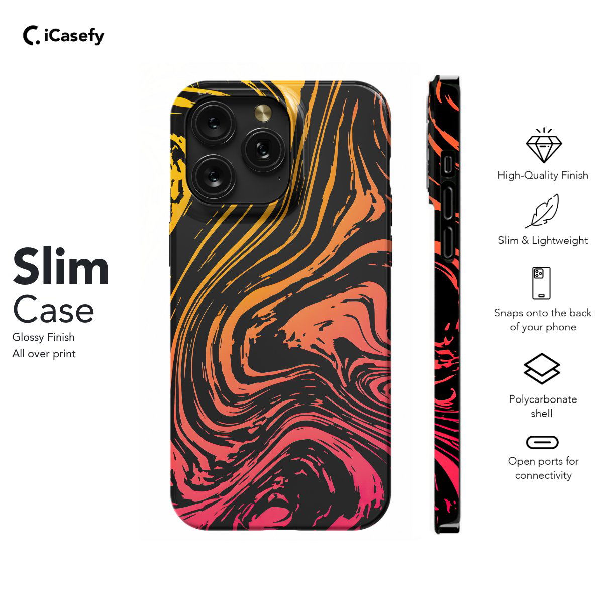 Topographic Map Marble Ombre Yellow and Phone Case iPhone Samsung Pixel & More - Image 6