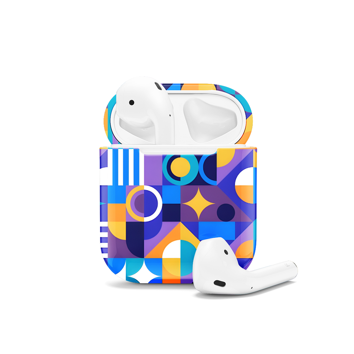 Trendy Cute Geometric Mosaic AirPods Case AirPods Pro AirPods Pro 2 AirPods 3 AirPods 2 Glossy 1092 - Image 1