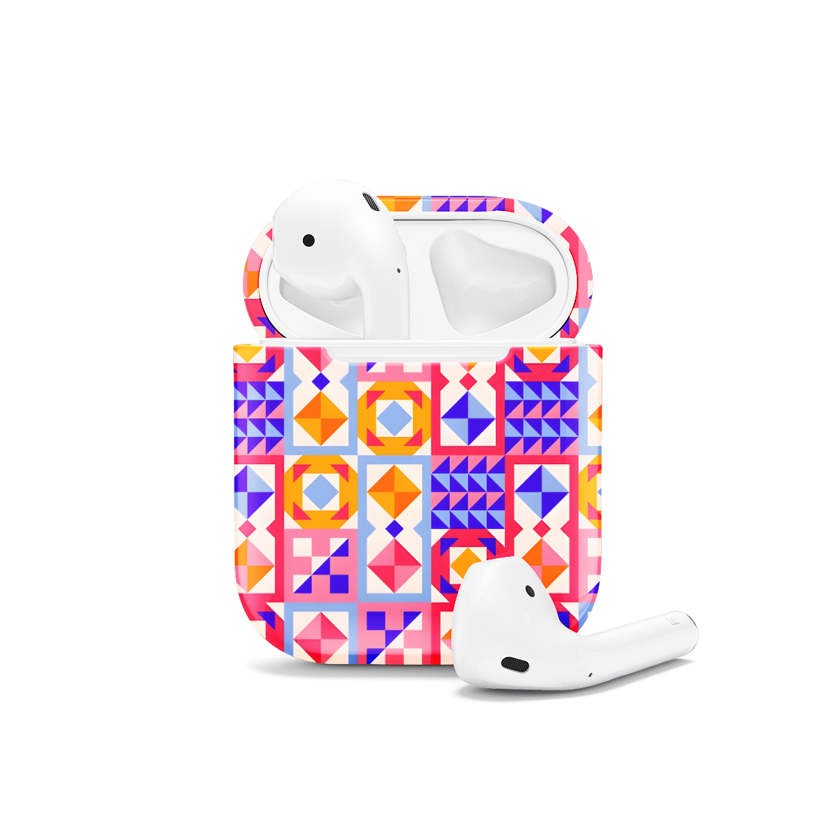 Trendy Cute Geometric Mosaic AirPods Case AirPods Pro AirPods Pro 2 AirPods 3 AirPods 2 Glossy 1604 - Image 1