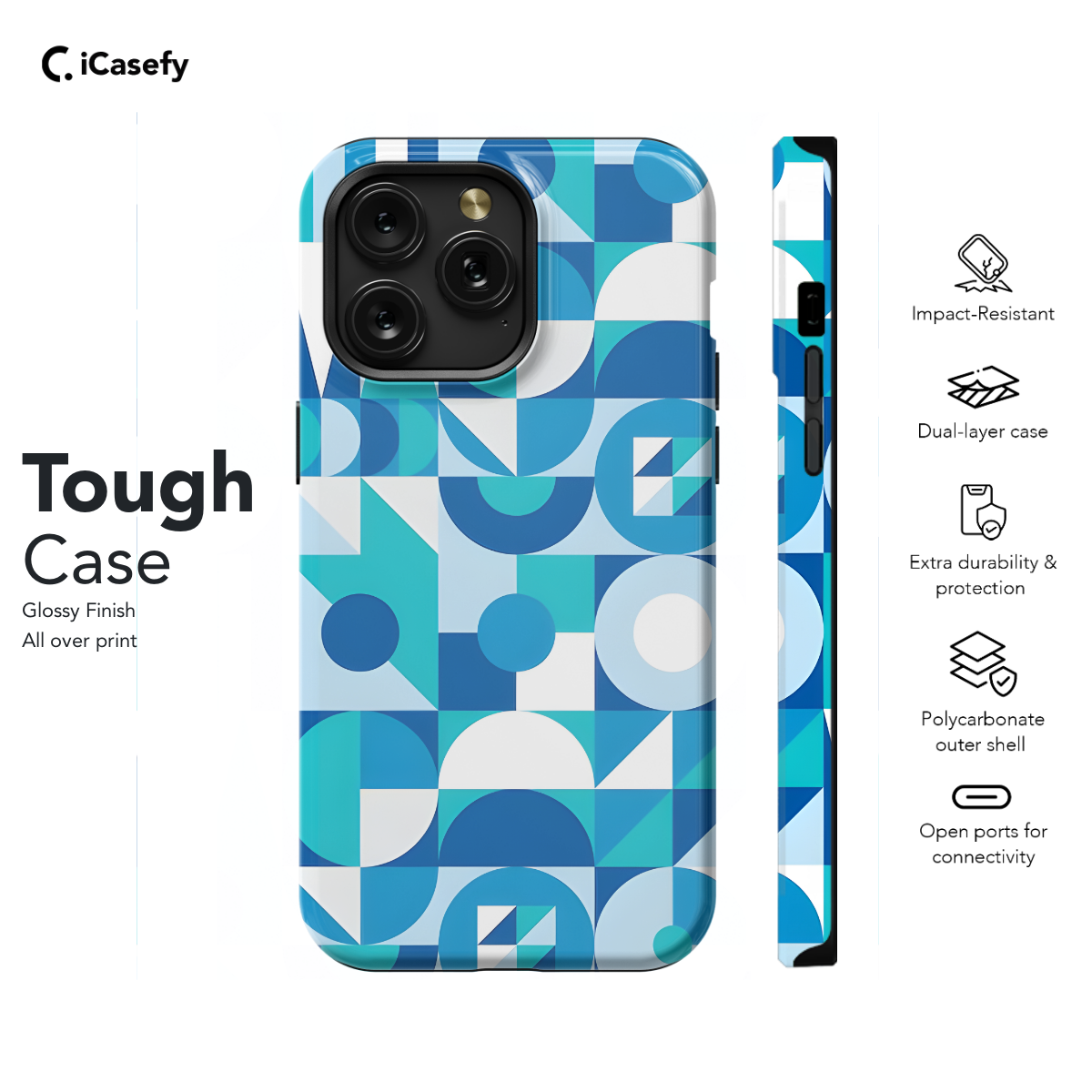 Trendy Cute Geometric Mosaic Phone Case iPhone Samsung Cover Pixel 1088 - Image 5