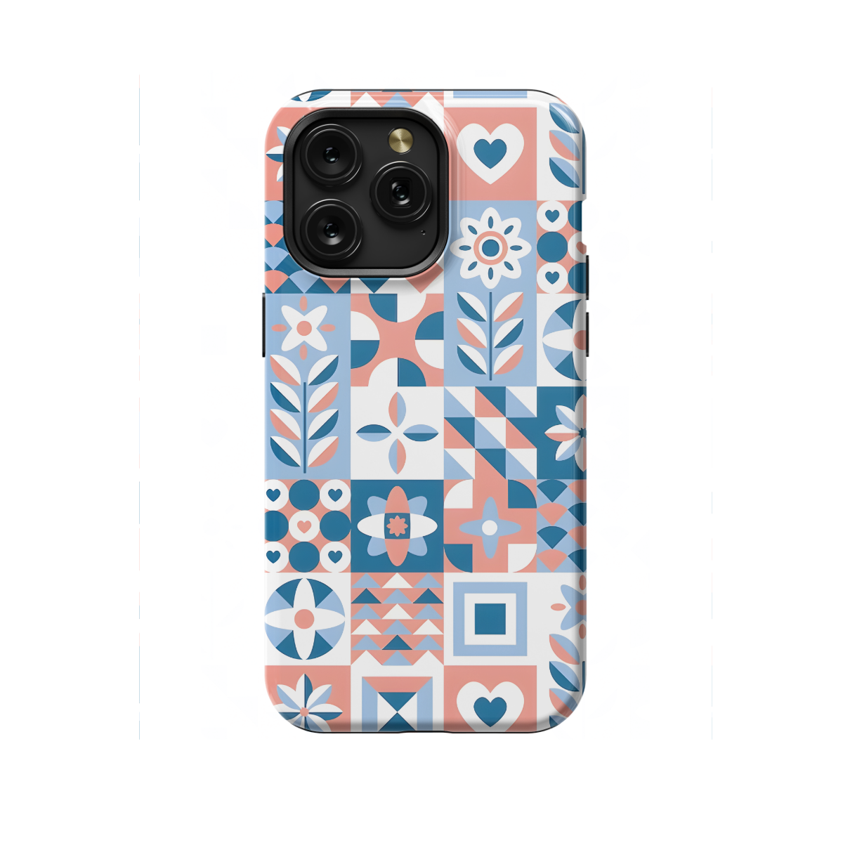 Trendy Cute Geometric Mosaic Phone Case iPhone Samsung Cover Pixel 1089 - Image 1