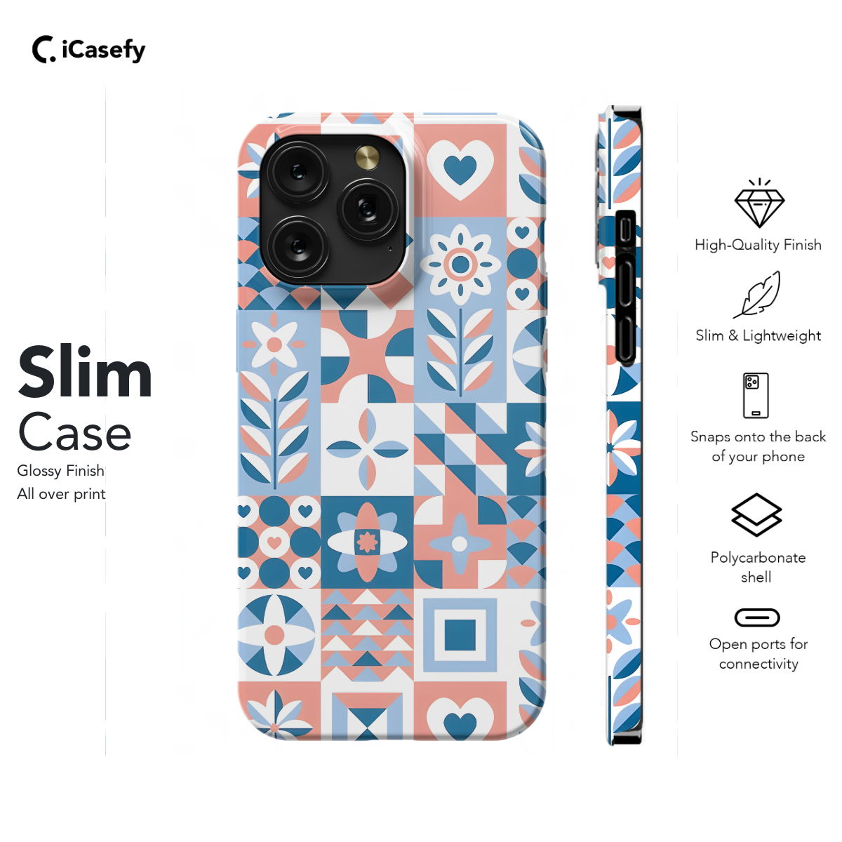 Trendy Cute Geometric Mosaic Phone Case iPhone Samsung Cover Pixel 1089 - Image 6