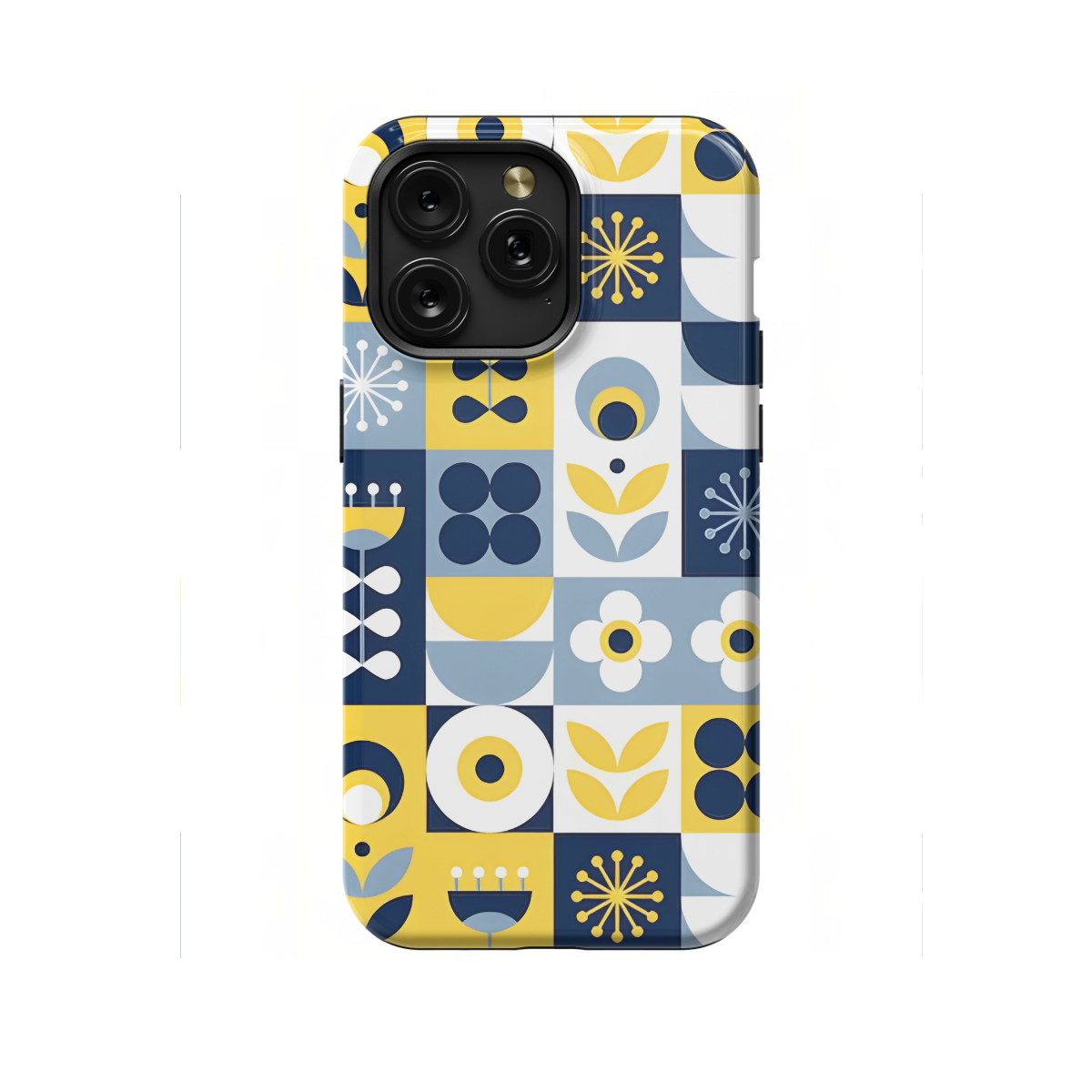 Trendy Cute Geometric Mosaic Phone Case iPhone Samsung Cover Pixel 1091 - Image 1