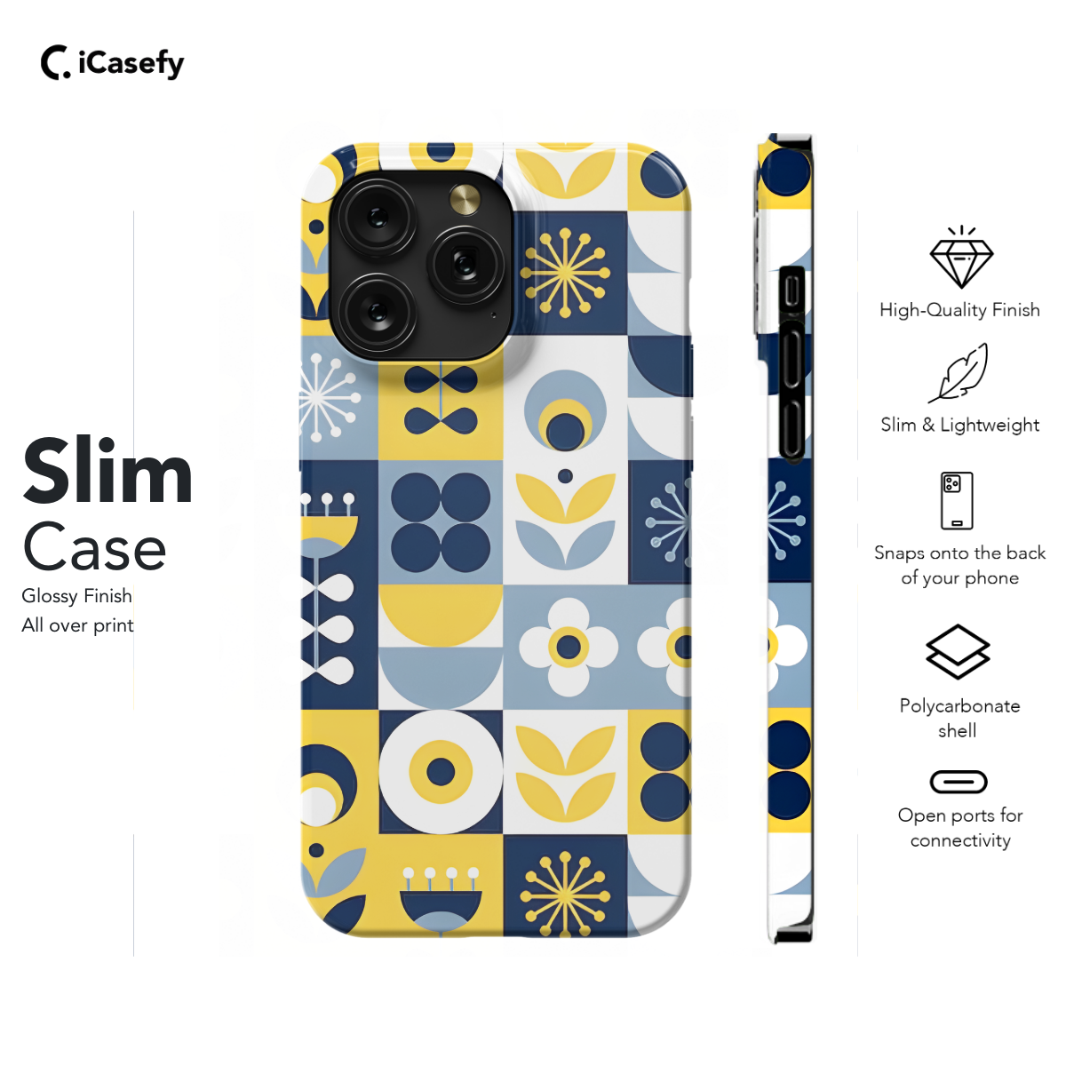 Trendy Cute Geometric Mosaic Phone Case iPhone Samsung Cover Pixel 1091 - Image 6