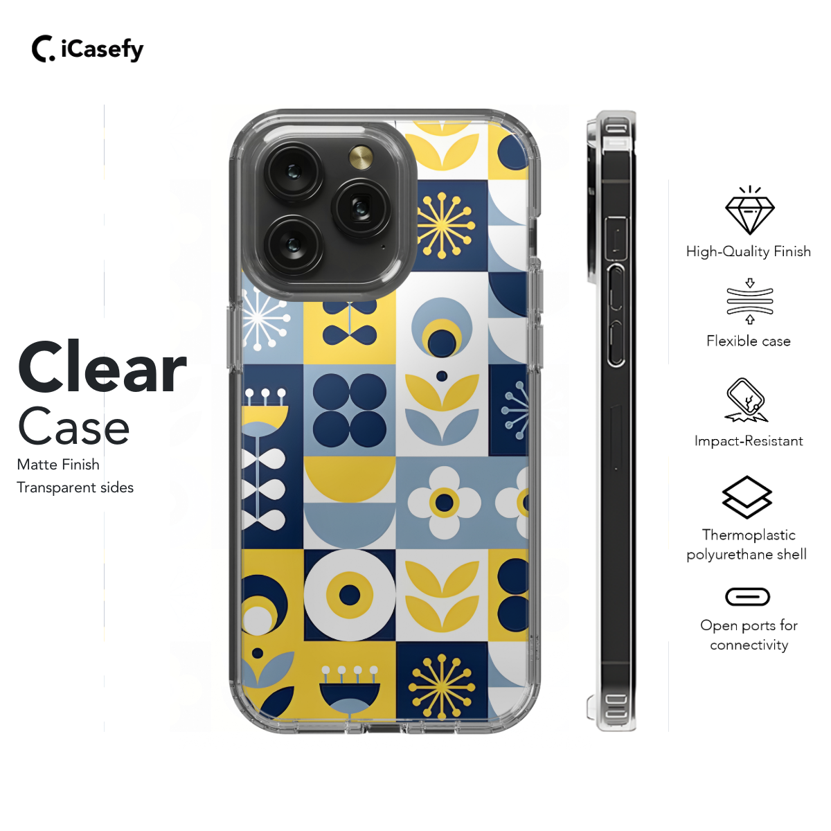 Trendy Cute Geometric Mosaic Phone Case iPhone Samsung Cover Pixel 1091 - Image 7