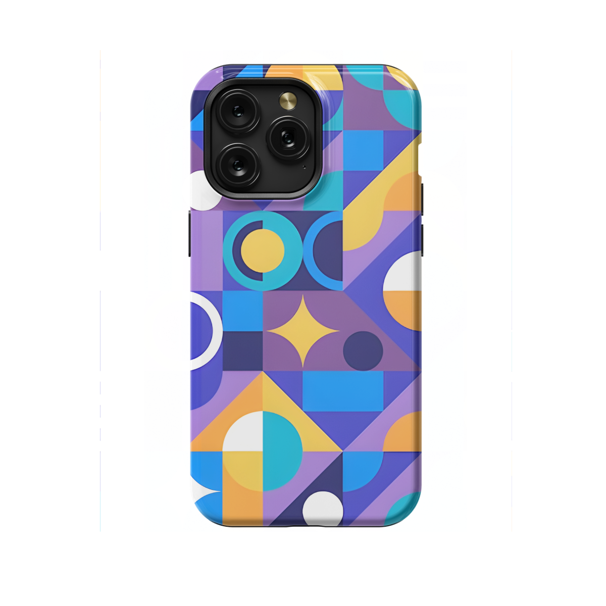 Trendy Cute Geometric Mosaic Phone Case iPhone Samsung Cover Pixel 1092 - Image 1