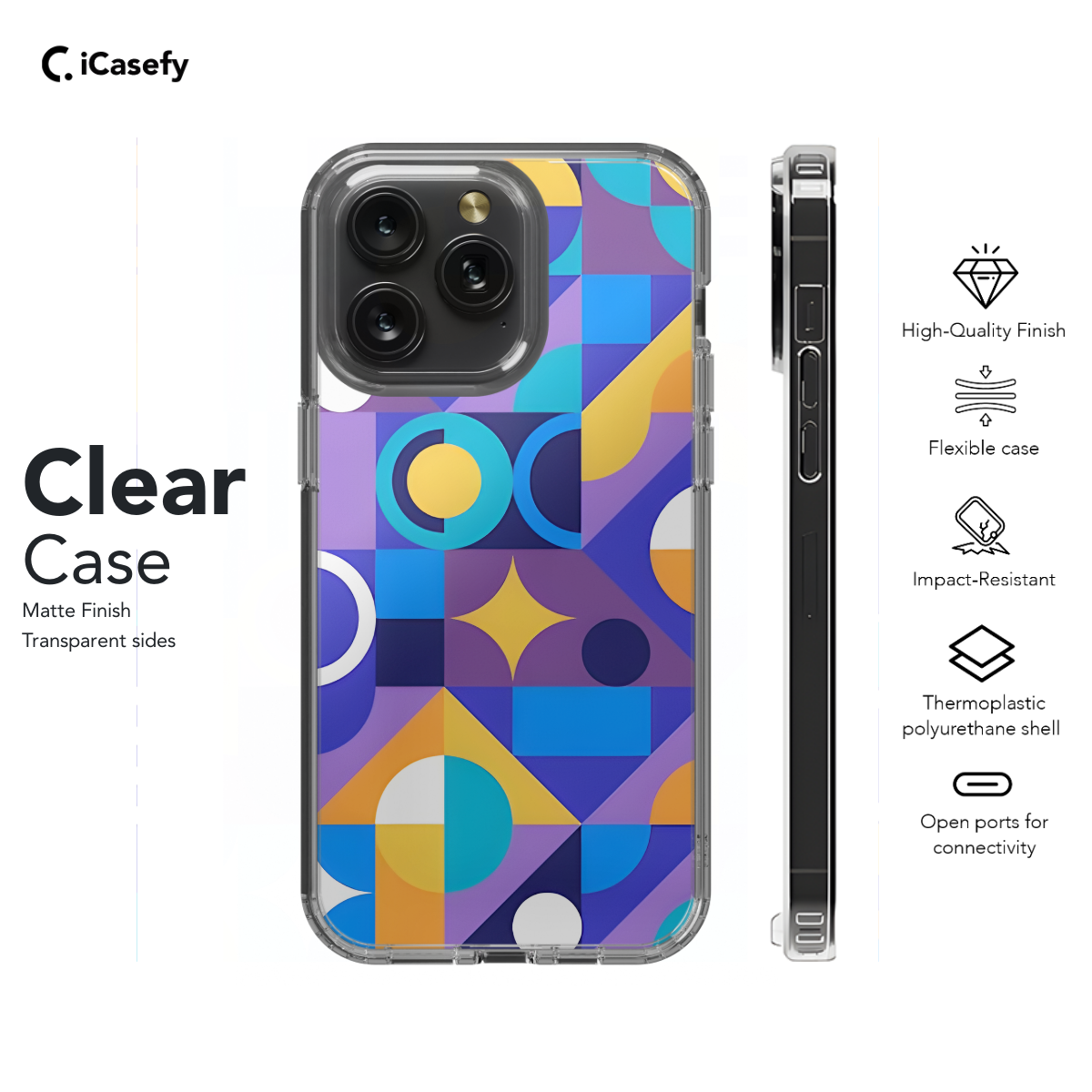 Trendy Cute Geometric Mosaic Phone Case iPhone Samsung Cover Pixel 1092 - Image 7