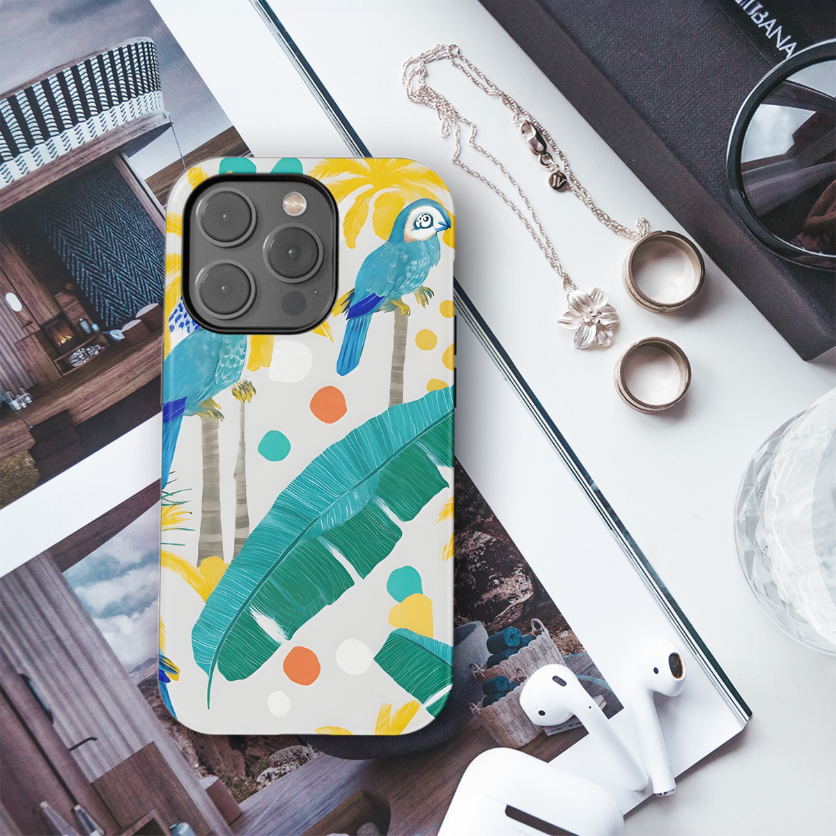 Tropical Chic Doodle Phone Case iPhone Samsung Cover Pixel 3458 - Image 3