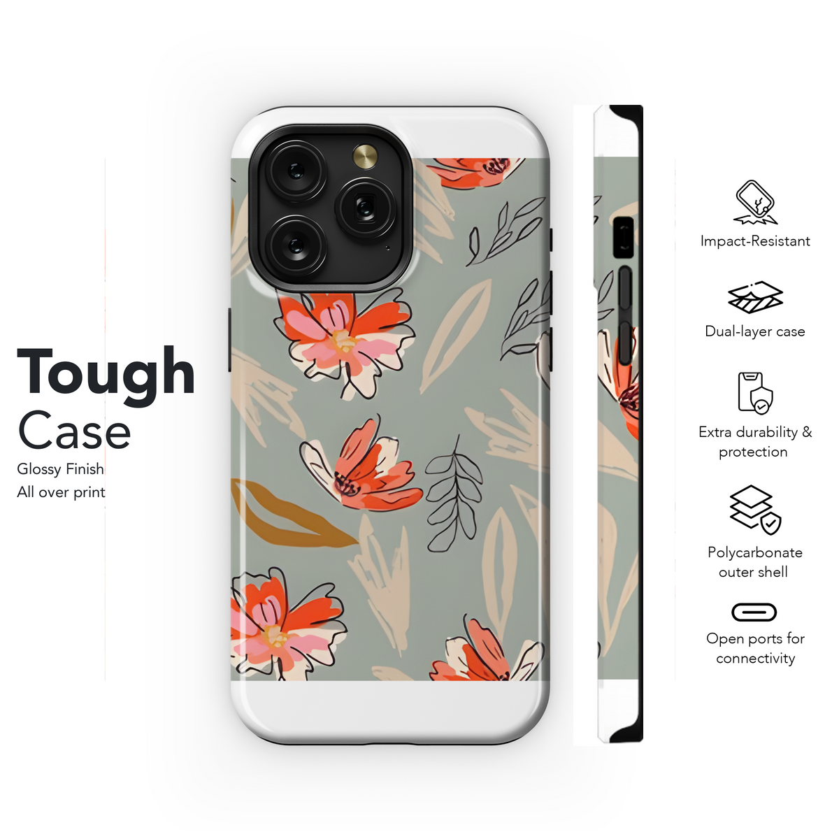 Tropical Floral Seamless Pattern Phone Case iPhone Samsung Cover Pixel 2336 - Image 6