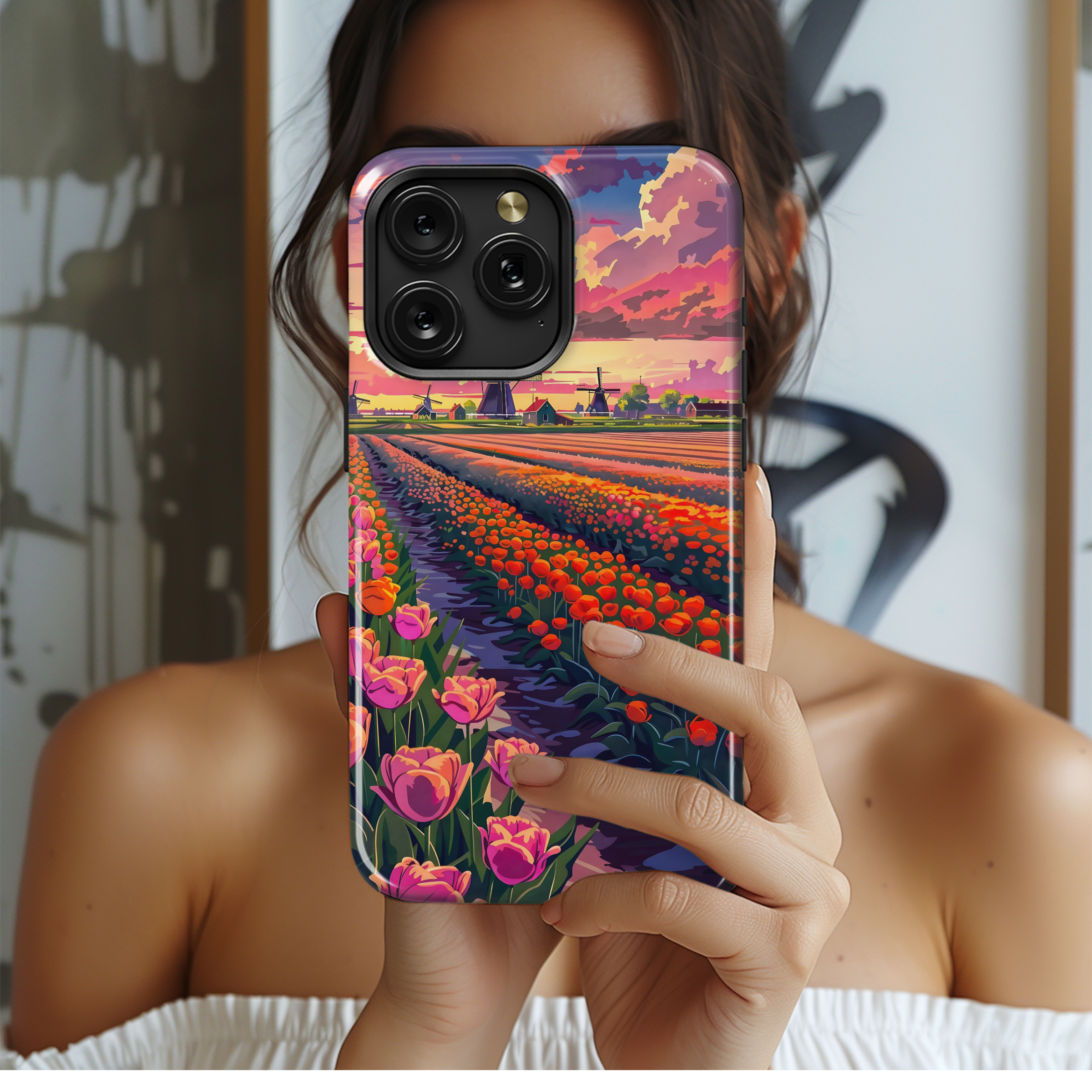 Tulip Fields Sunset
 Phone Case iPhone Samsung Cover Pixel 4508 - Image 2