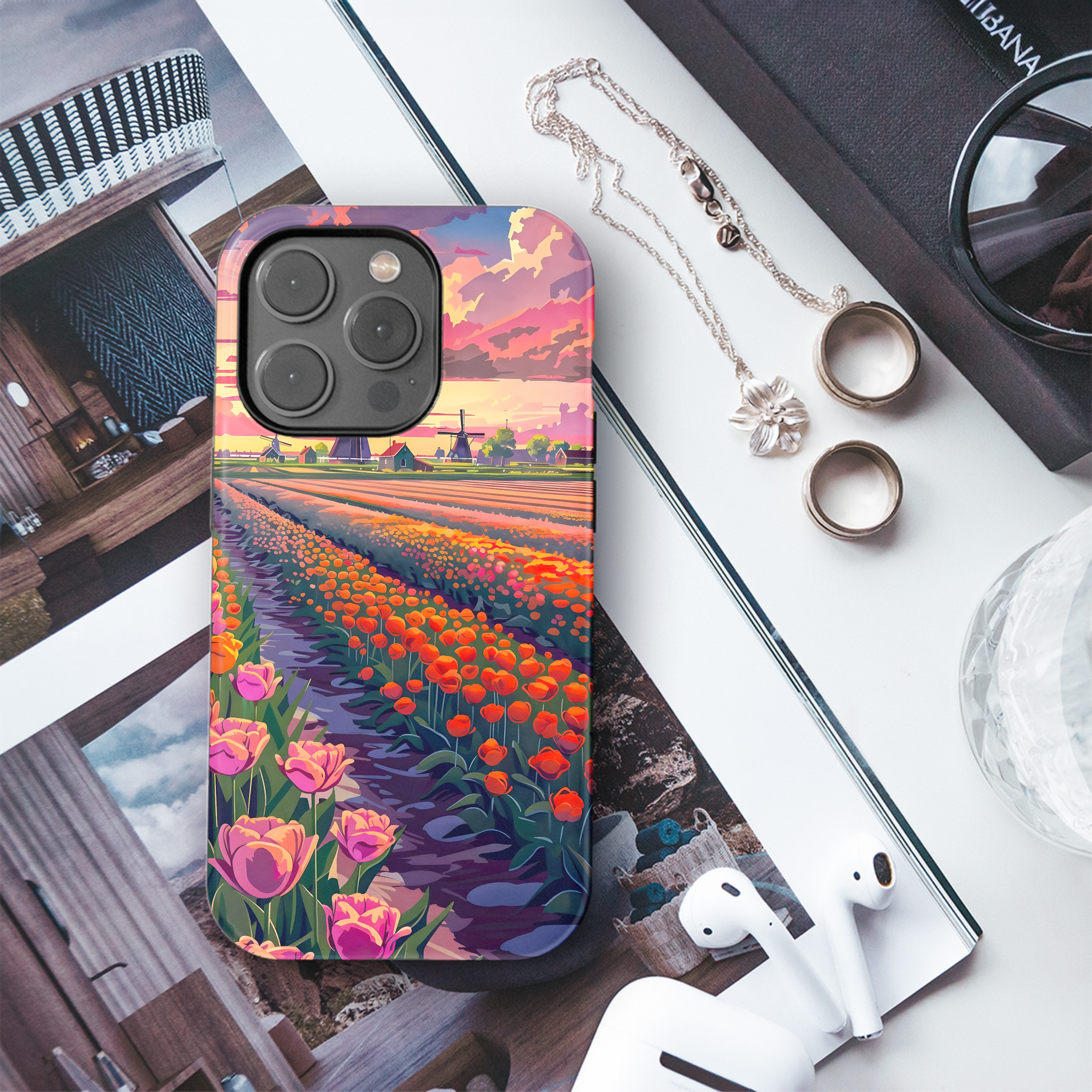 Tulip Fields Sunset
 Phone Case iPhone Samsung Cover Pixel 4508 - Image 3