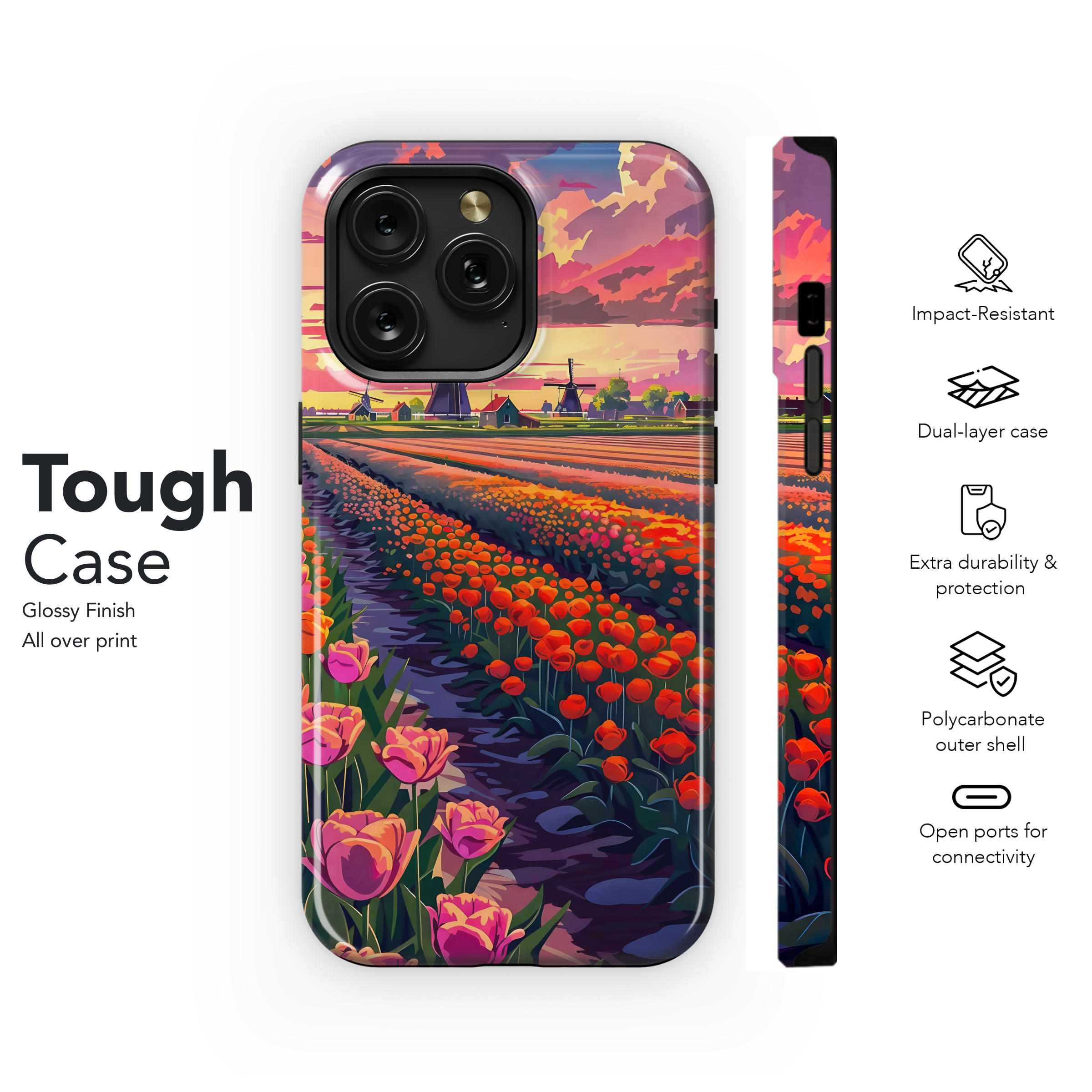 Tulip Fields Sunset
 Phone Case iPhone Samsung Cover Pixel 4508 - Image 6