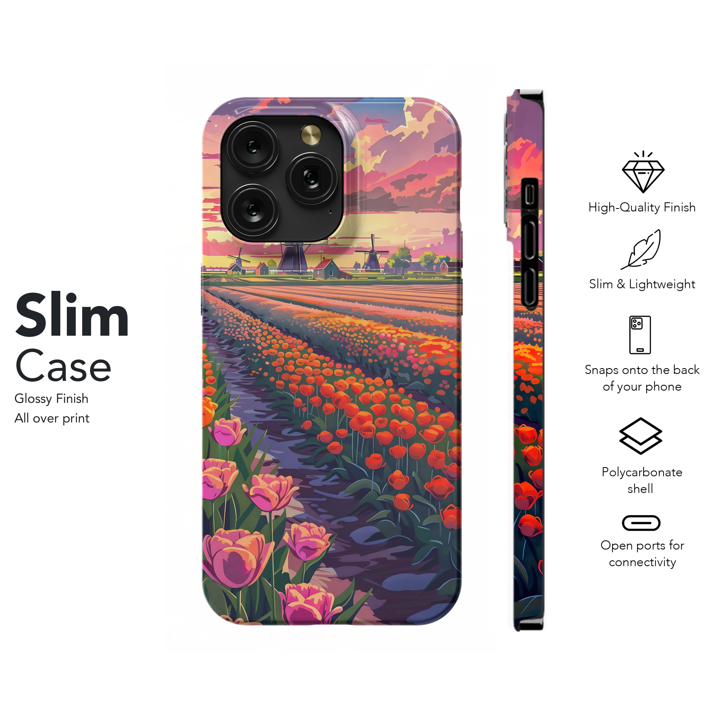 Tulip Fields Sunset
 Phone Case iPhone Samsung Cover Pixel 4508 - Image 7