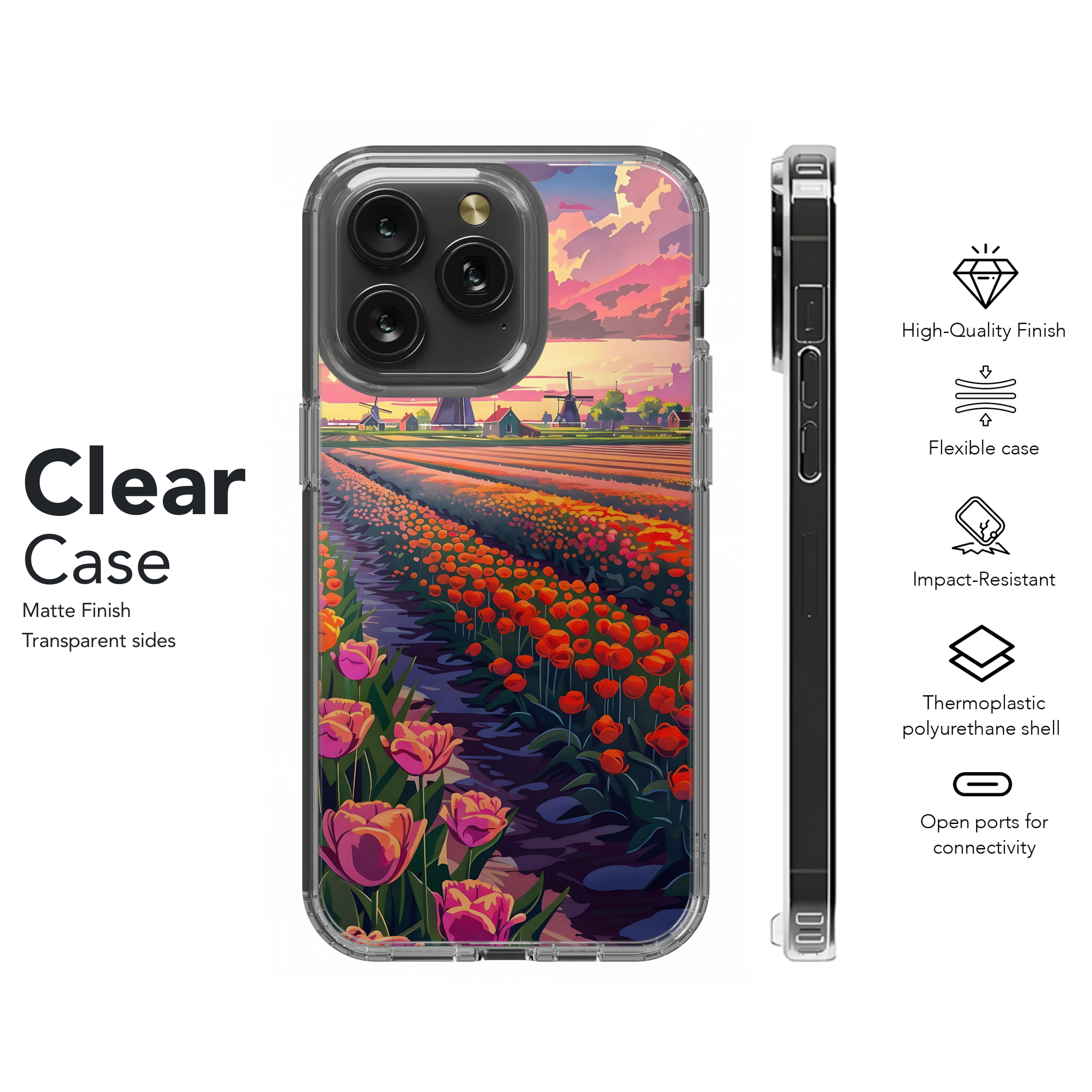 Tulip Fields Sunset
 Phone Case iPhone Samsung Cover Pixel 4508 - Image 8