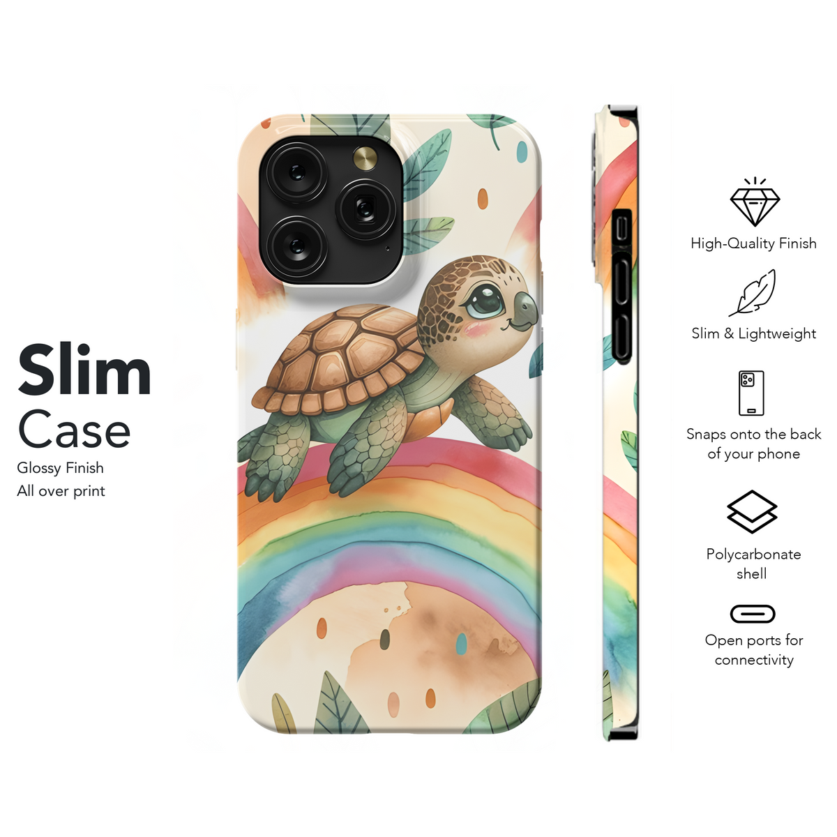 Turtle Rainbow Phone Case iPhone Samsung Cover Pixel 2895 - Image 7