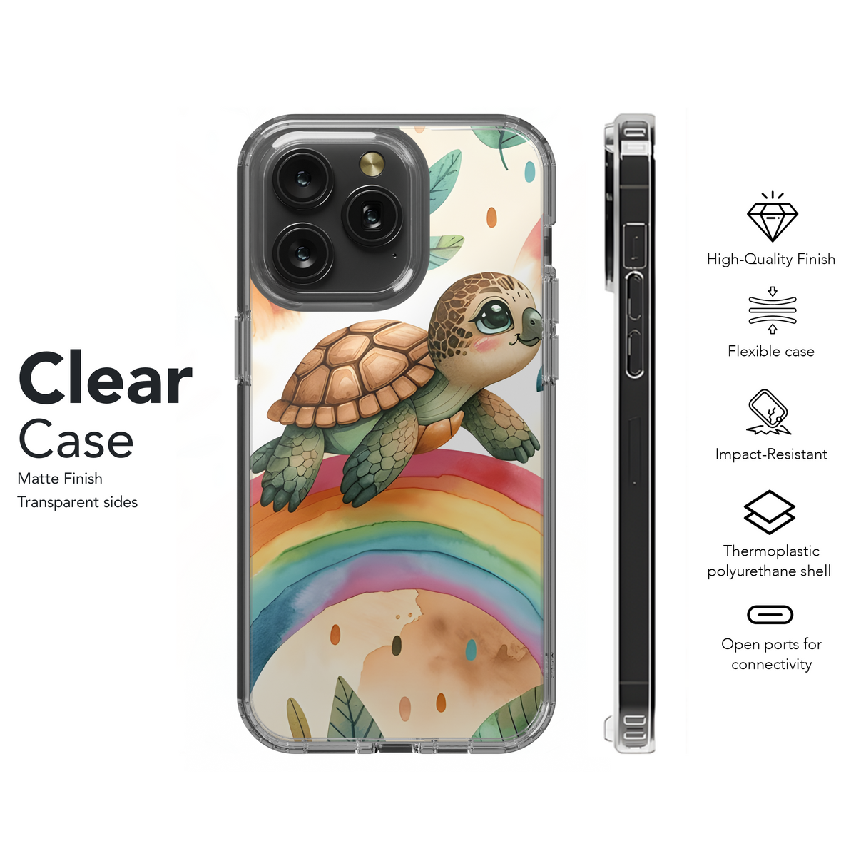 Turtle Rainbow Phone Case iPhone Samsung Cover Pixel 2895 - Image 8