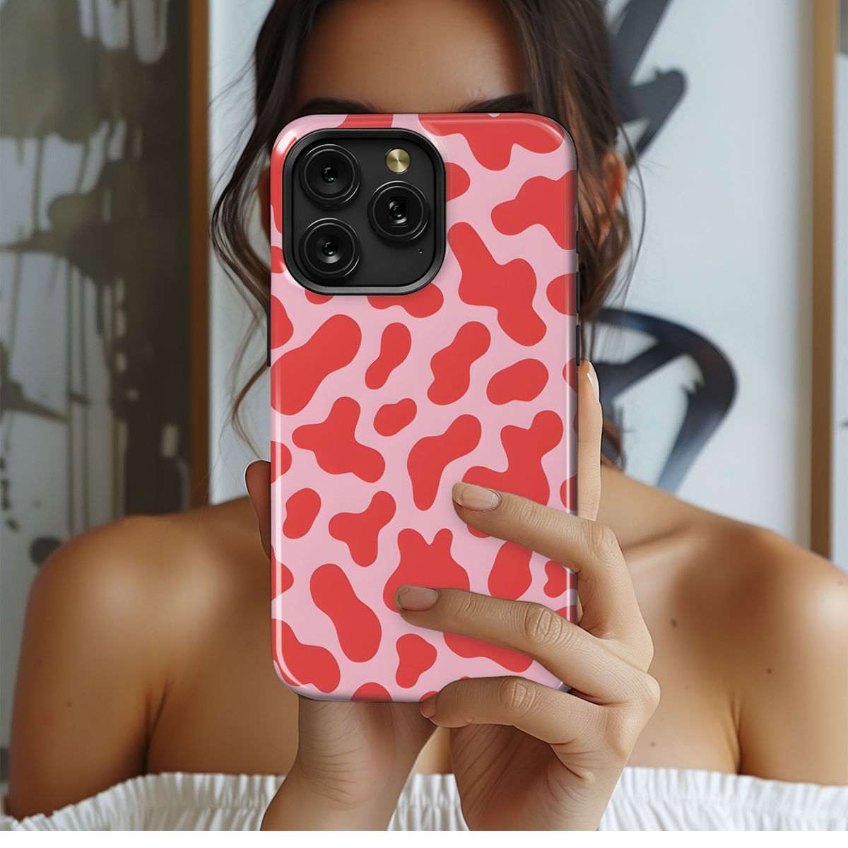 Valentine's Cow Spots Animal Print Phone Case iPhone Samsung Cover Pixel 3197 - Image 2