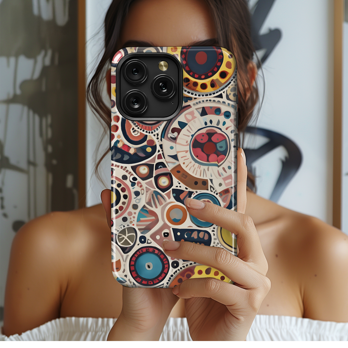 Vibrant Geometric with Animal Skin Textures Phone Case iPhone Samsung Cover Pixel 2926 - Image 2