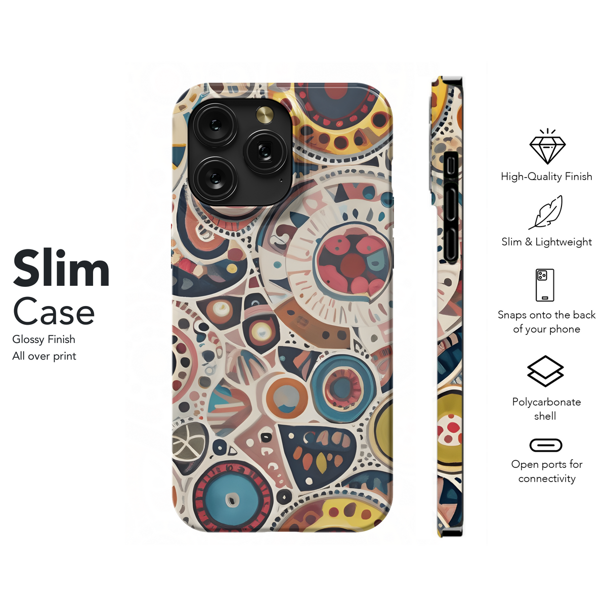 Vibrant Geometric with Animal Skin Textures Phone Case iPhone Samsung Cover Pixel 2926 - Image 7