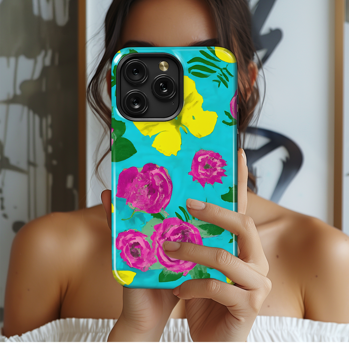 Vibrant Neon and Floral Digital Designs Phone Case iPhone Samsung Cover Pixel 3374 - Image 2