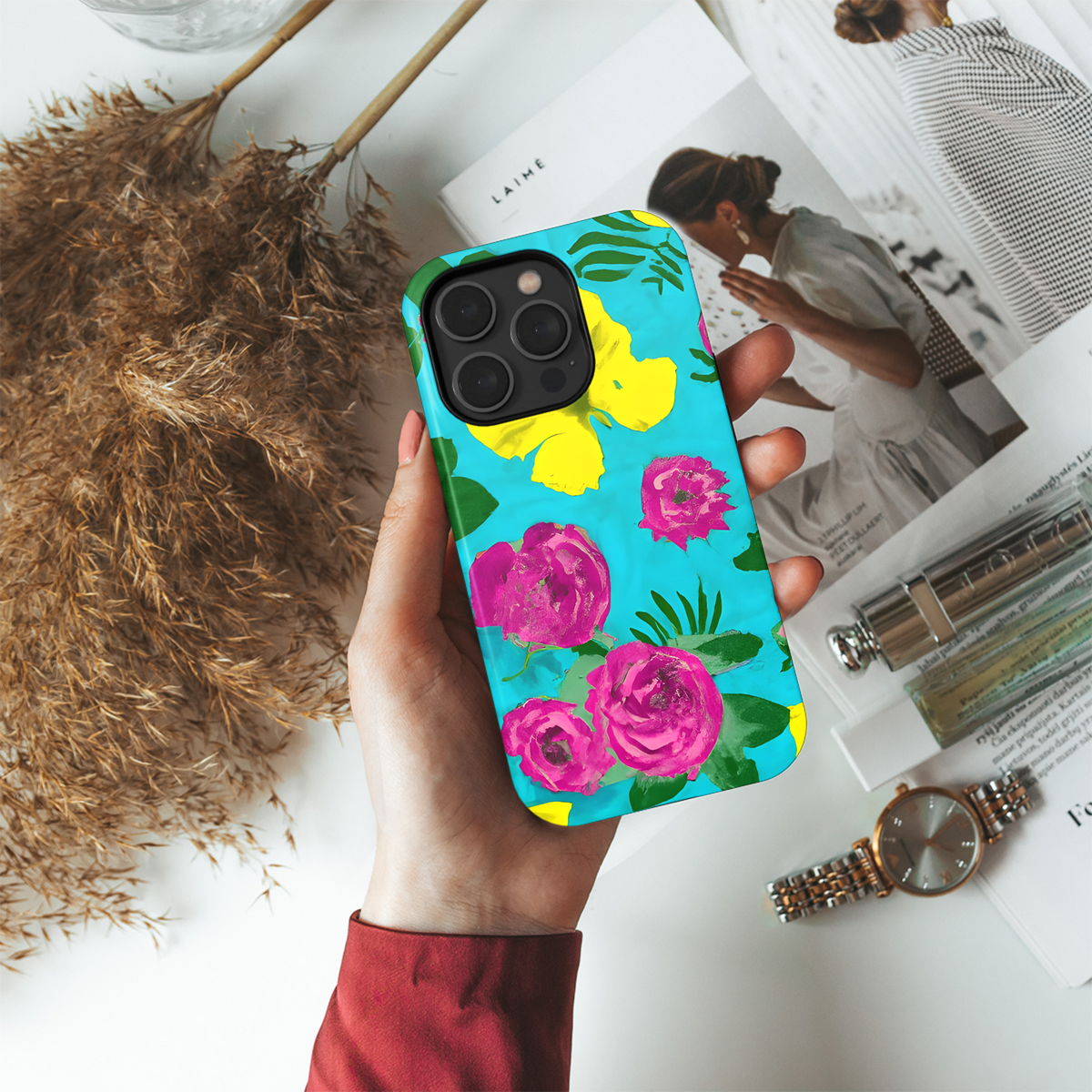 Vibrant Neon and Floral Digital Designs Phone Case iPhone Samsung Cover Pixel 3374 - Image 4