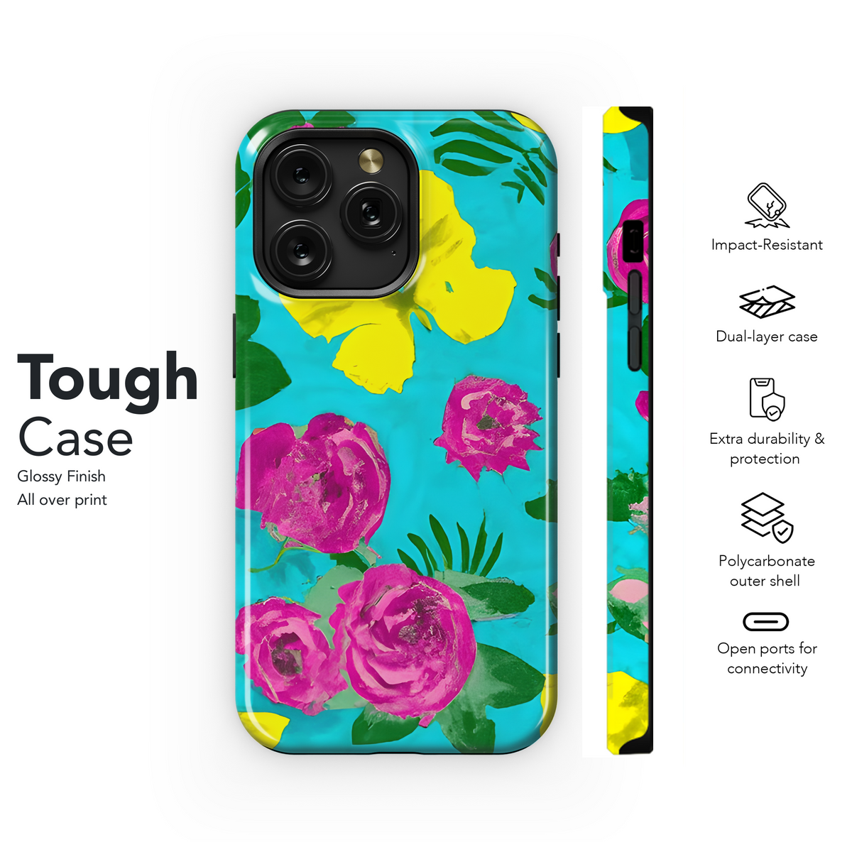 Vibrant Neon and Floral Digital Designs Phone Case iPhone Samsung Cover Pixel 3374 - Image 6