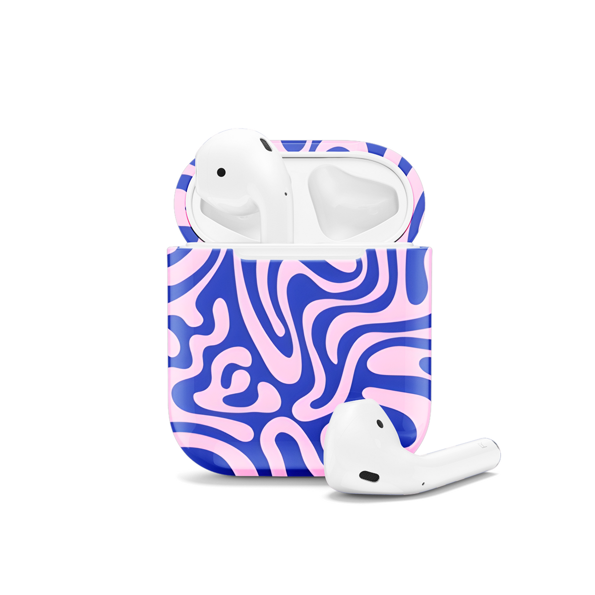 Vibrant Retro Wavy Pattern AirPods Case AirPods Pro AirPods Pro 2 AirPods 3 AirPods 2 Glossy 2155 - Image 1